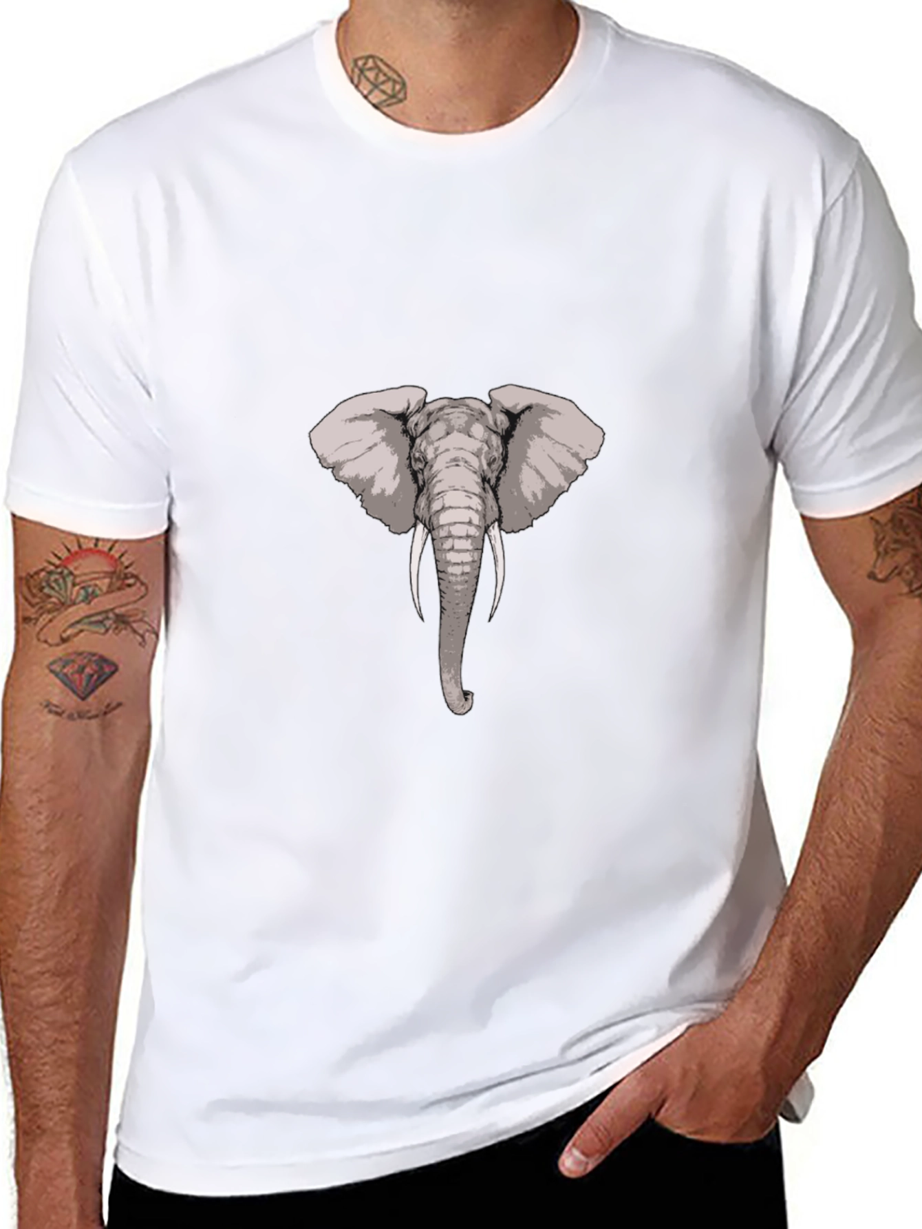 Elephant Graphic T-Shirt - Stylish Mens Tee