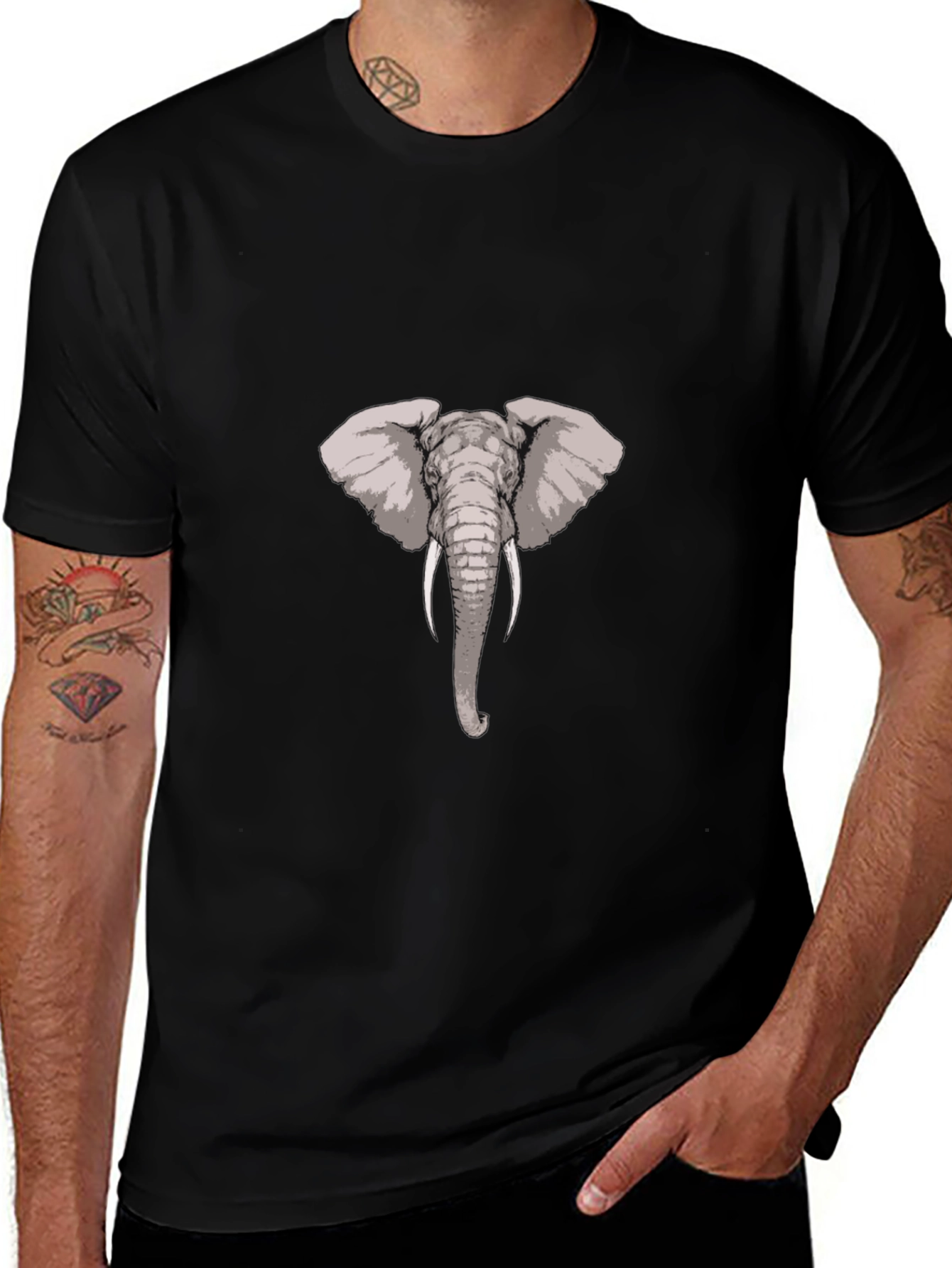 Elephant Graphic T-Shirt - Stylish Mens Tee
