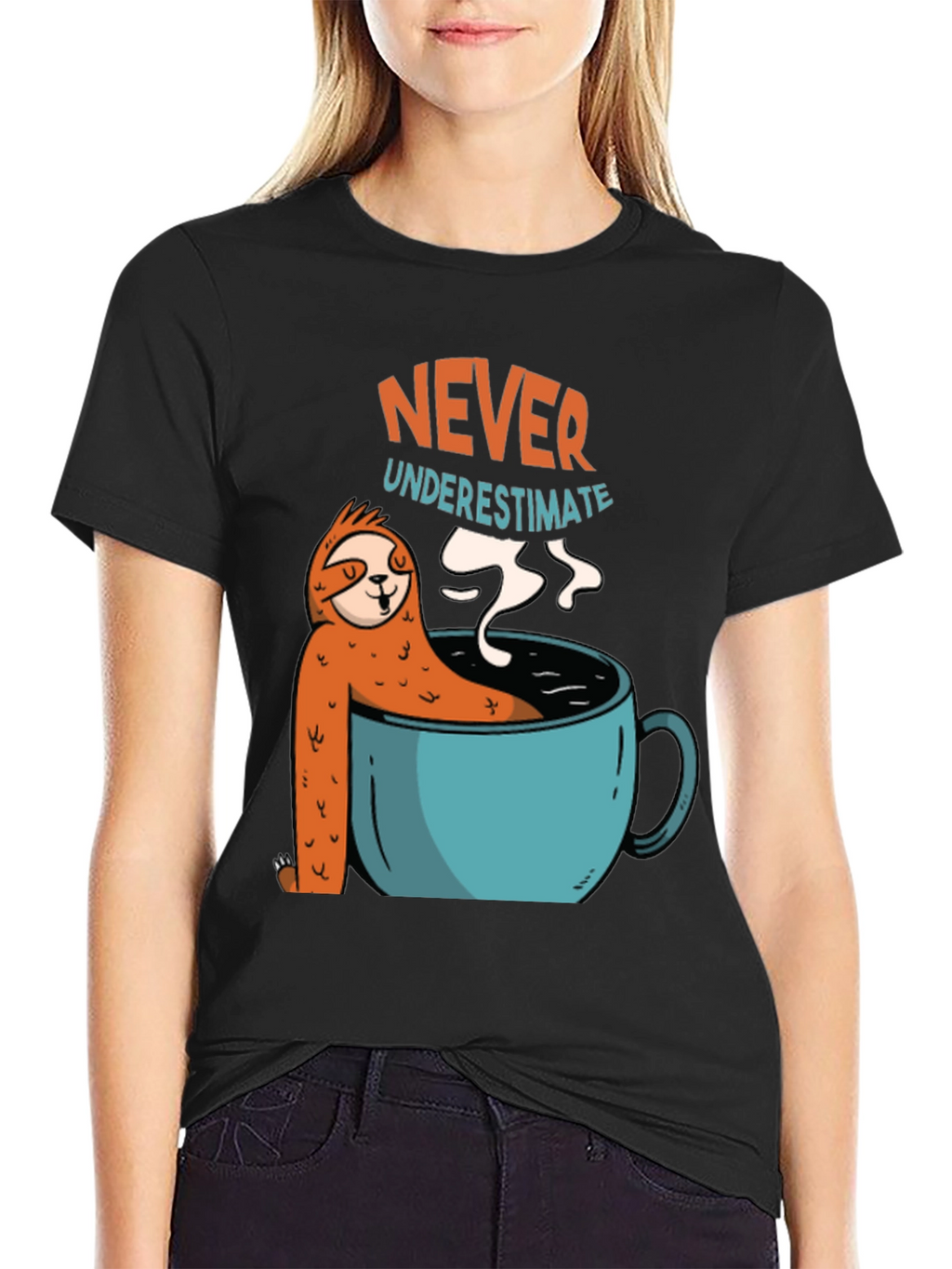Never Underestimate Sloth Coffee T-Shirt