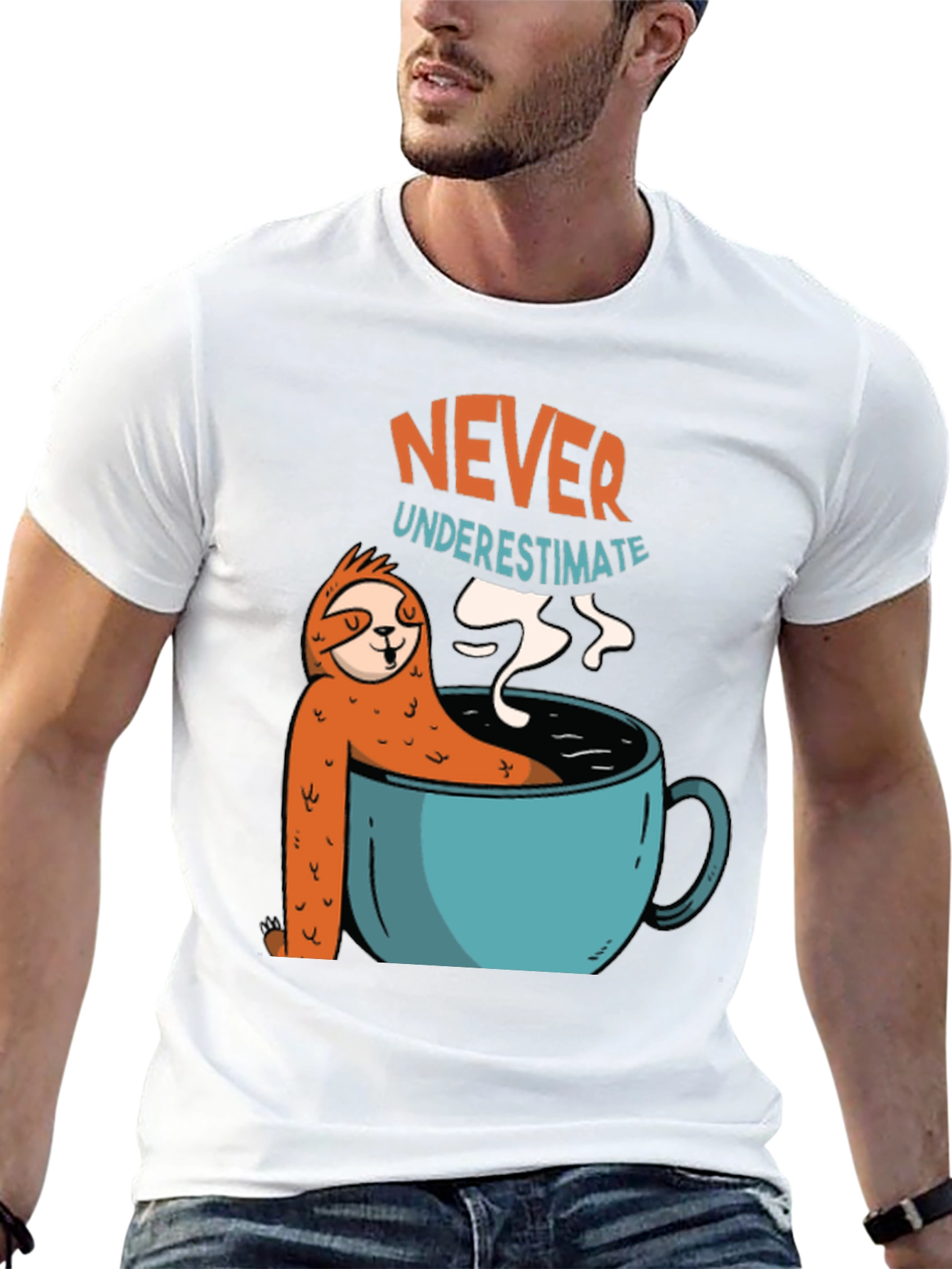 Never Underestimate Sloth Coffee T-Shirt