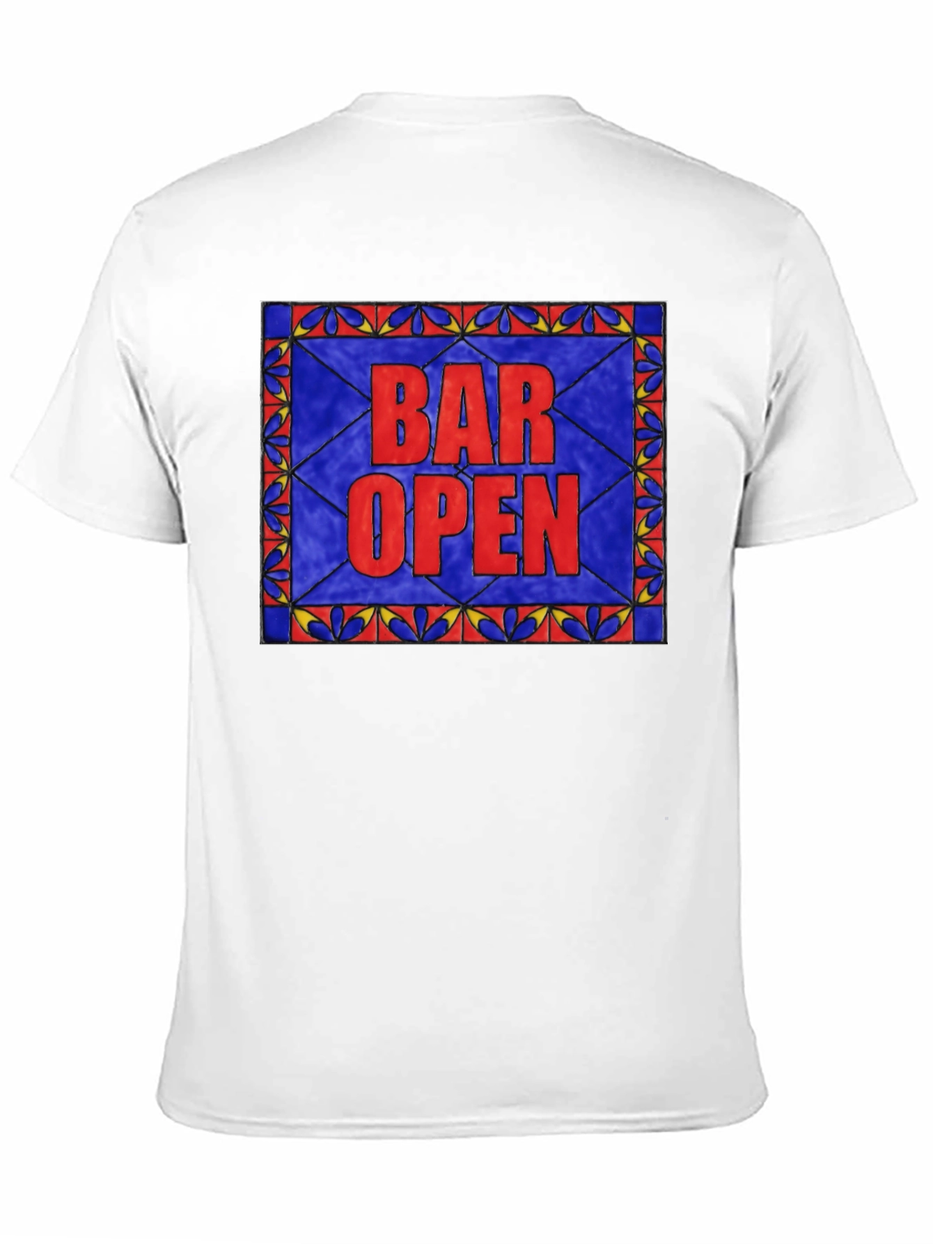 Bar Open Stained Glass Graphic Tee - Black