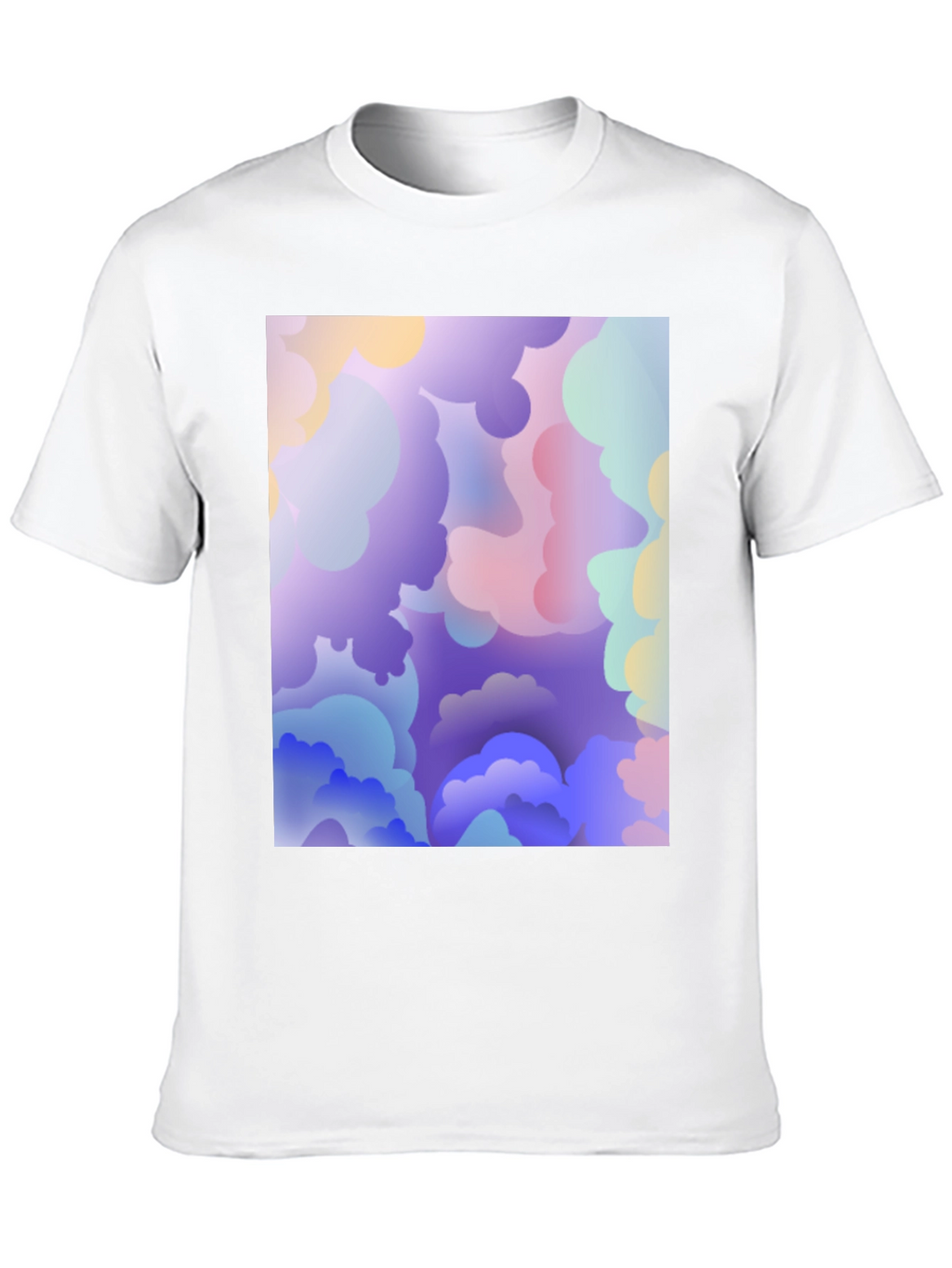 Abstract Cloud Print Black T-Shirt