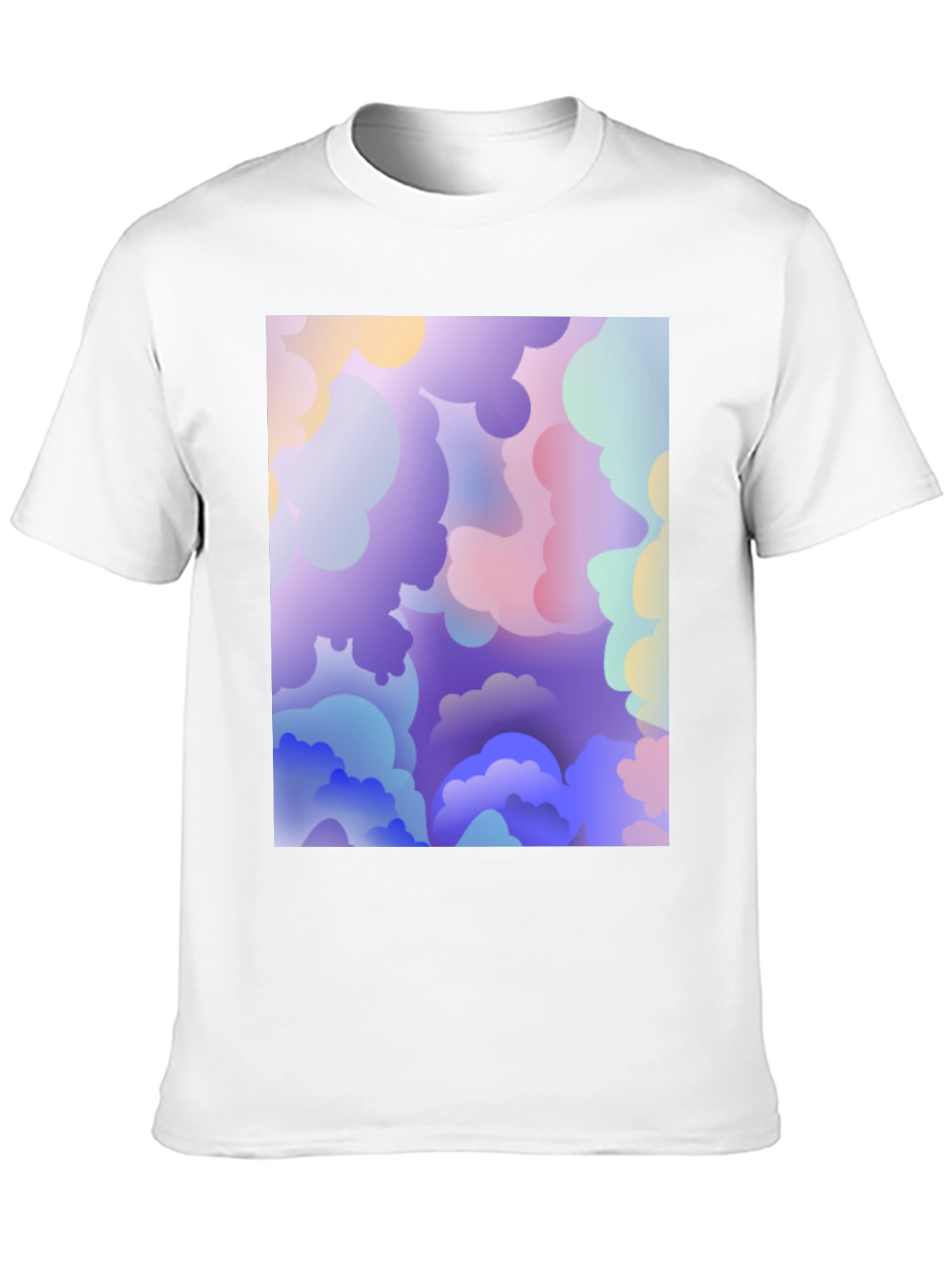 Abstract Cloud Print Black T-Shirt