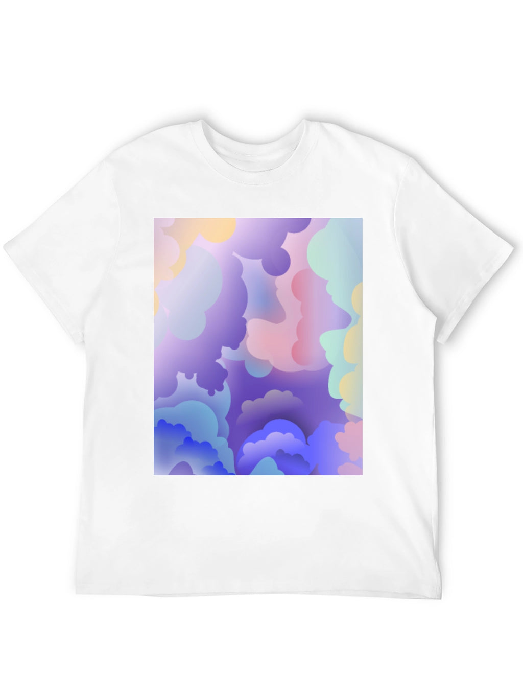 Abstract Cloud Print Black T-Shirt