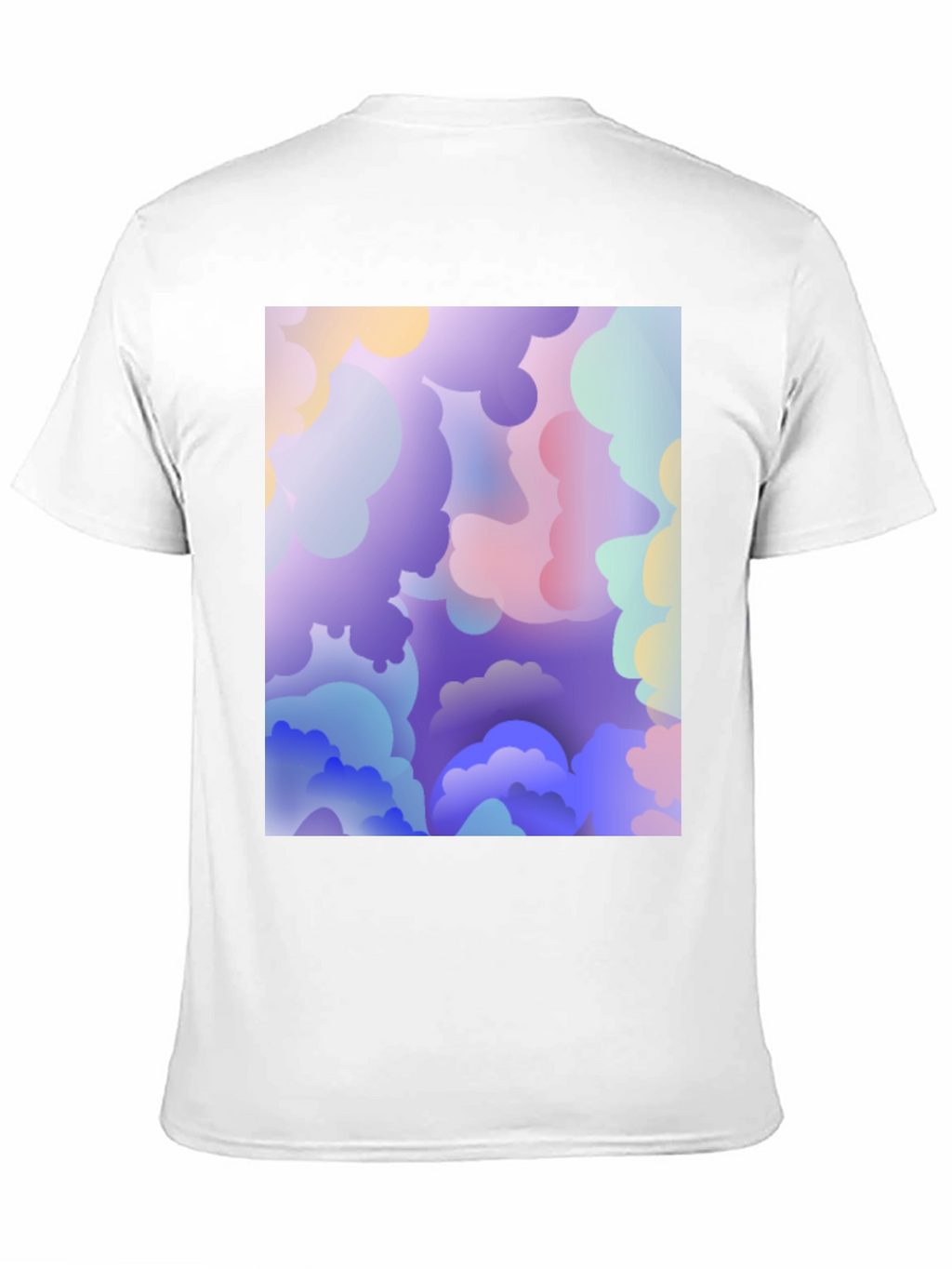 Abstract Cloud Print Black T-Shirt