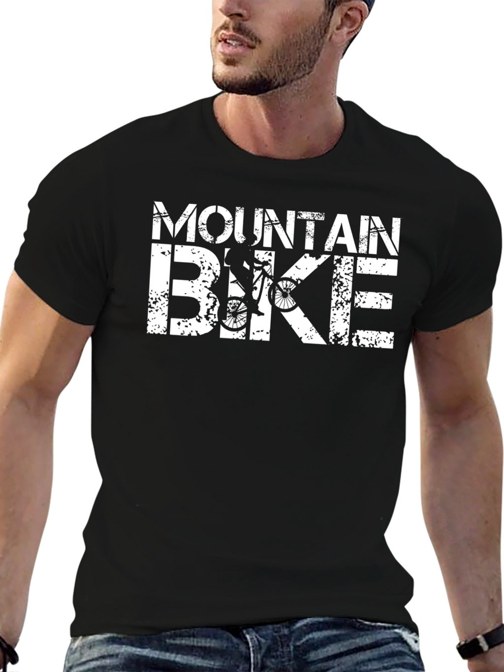 Mountain Bike Graphic Tee - Black Casual Shirt