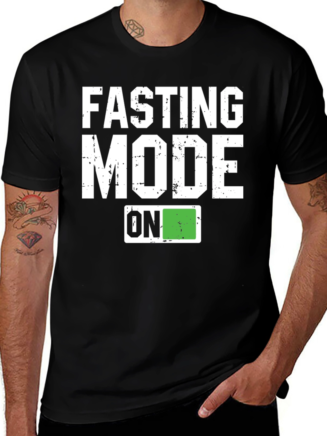 Fasting Mode On Graphic Tee - Black
