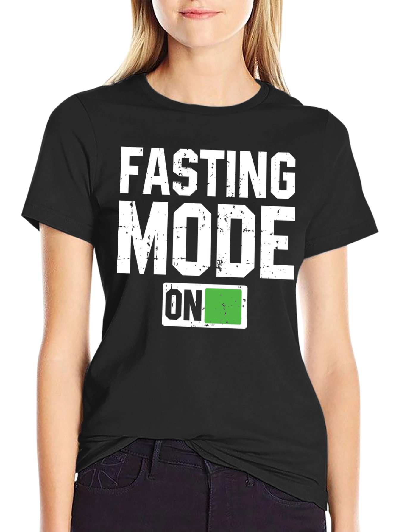 Fasting Mode On Graphic Tee - Black