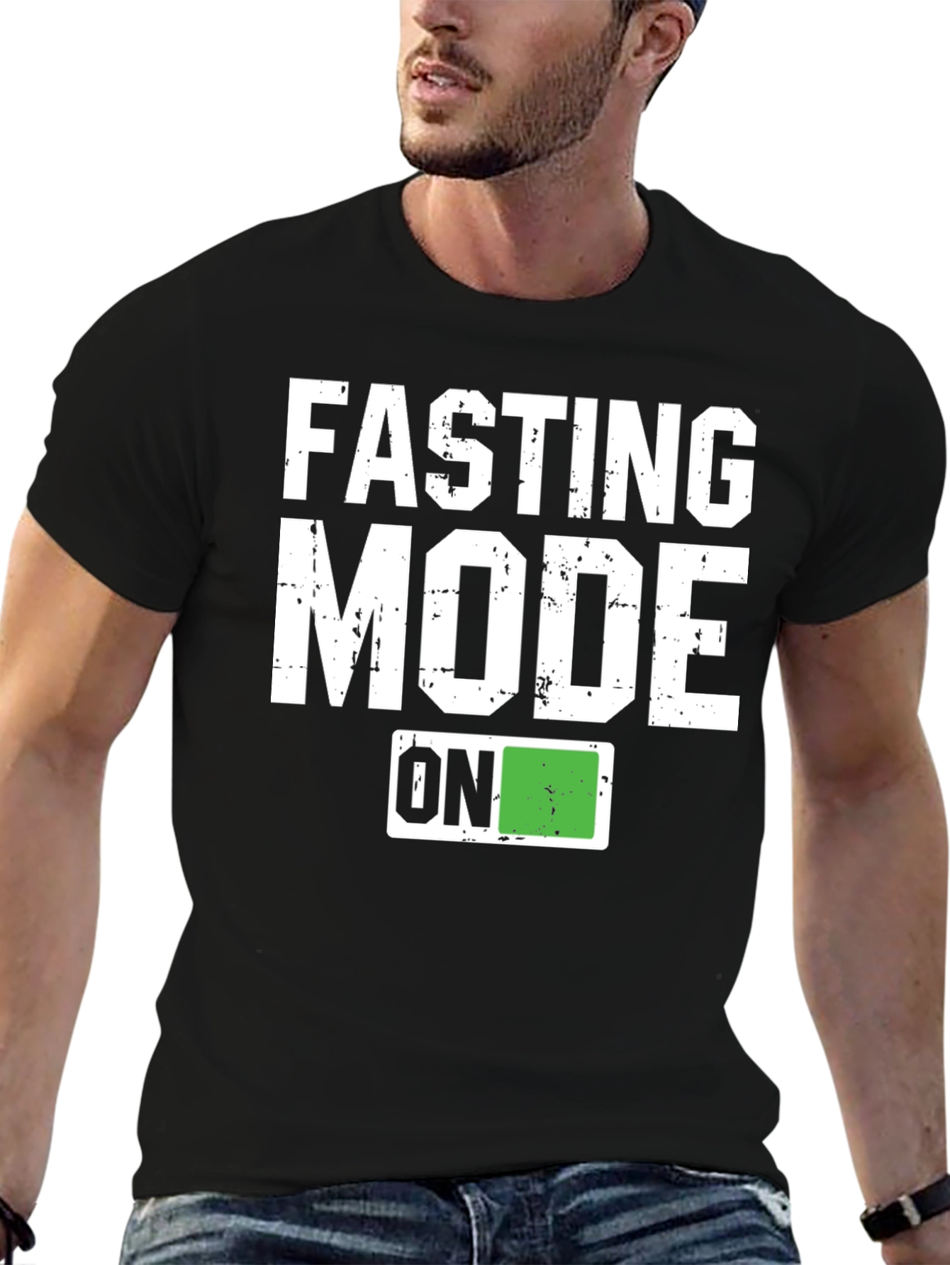 Fasting Mode On Graphic Tee - Black