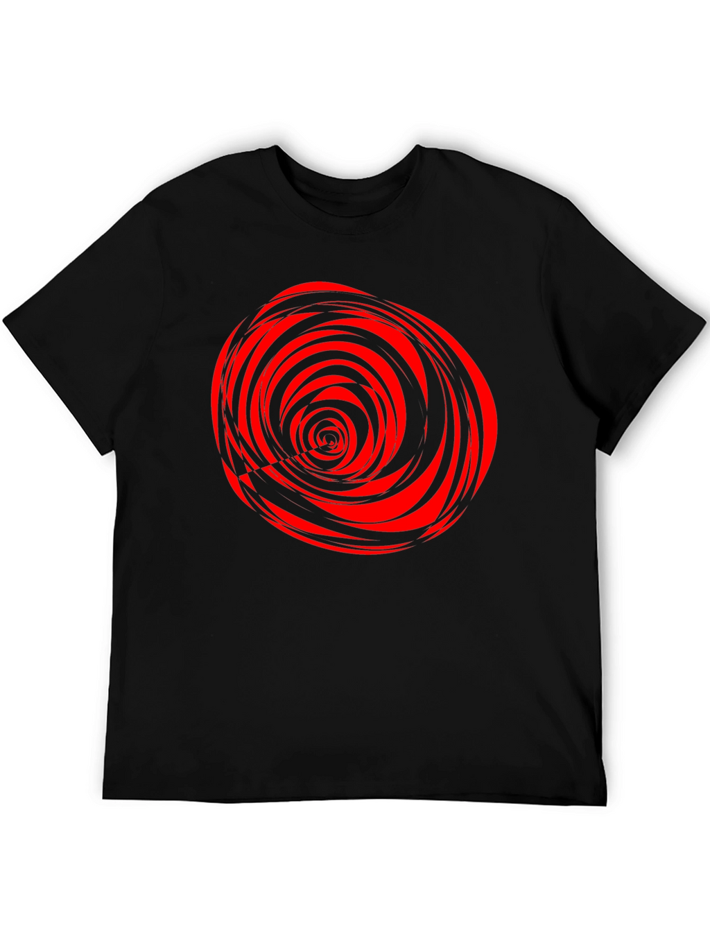 Swirl Graphic T-Shirt - Black with Red Design