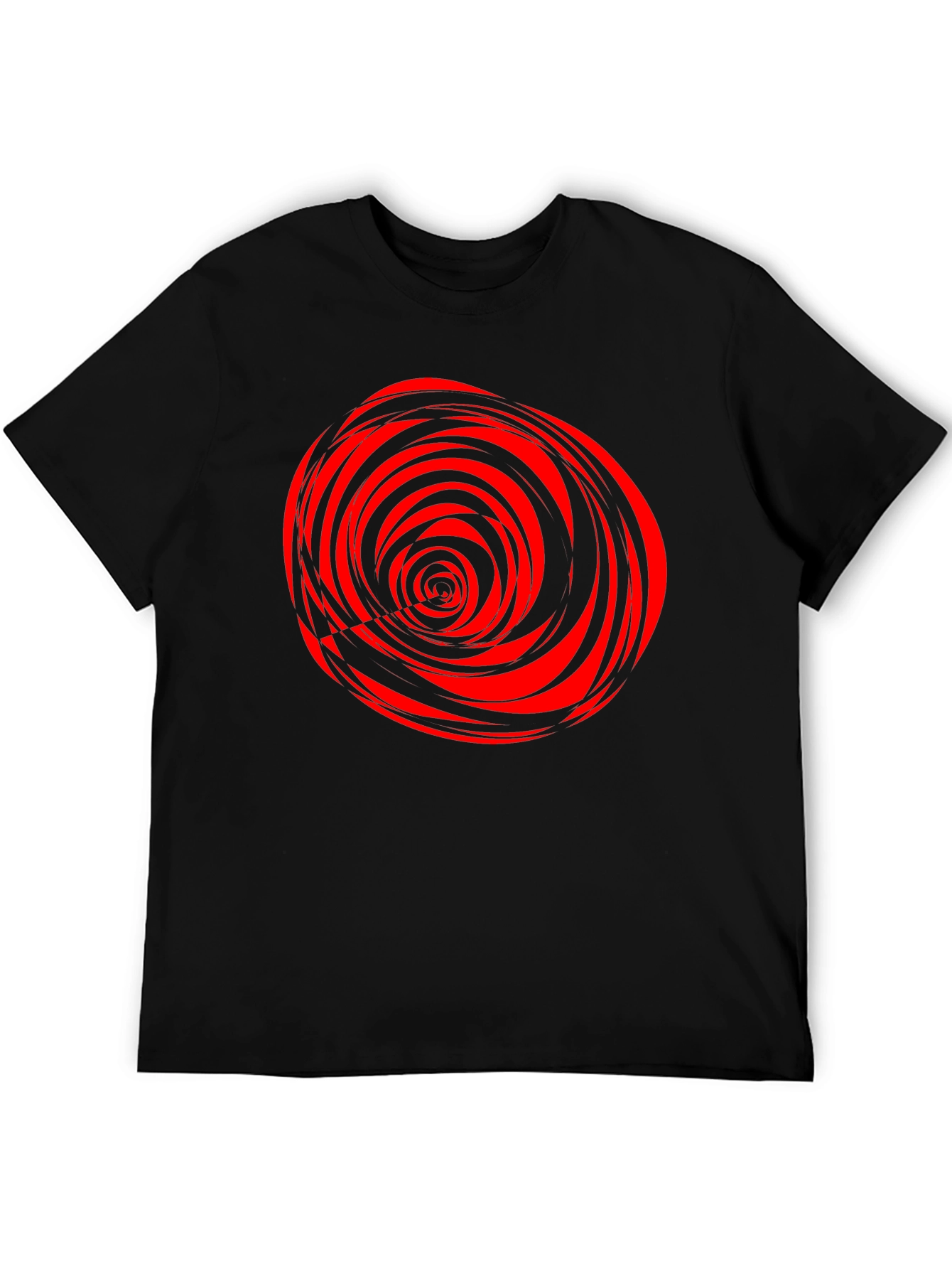Swirl Graphic T-Shirt - Black with Red Design