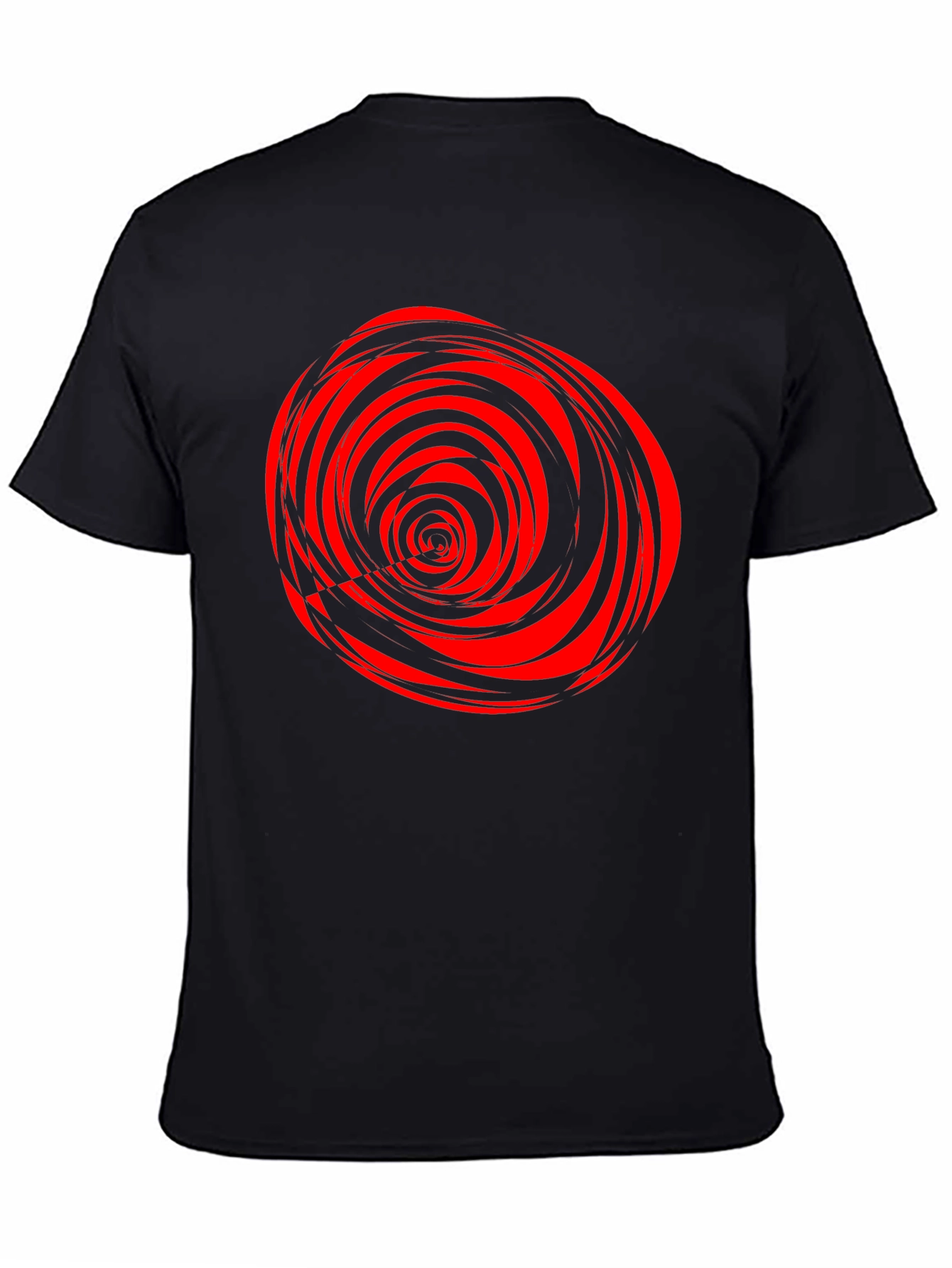 Swirl Graphic T-Shirt - Black with Red Design