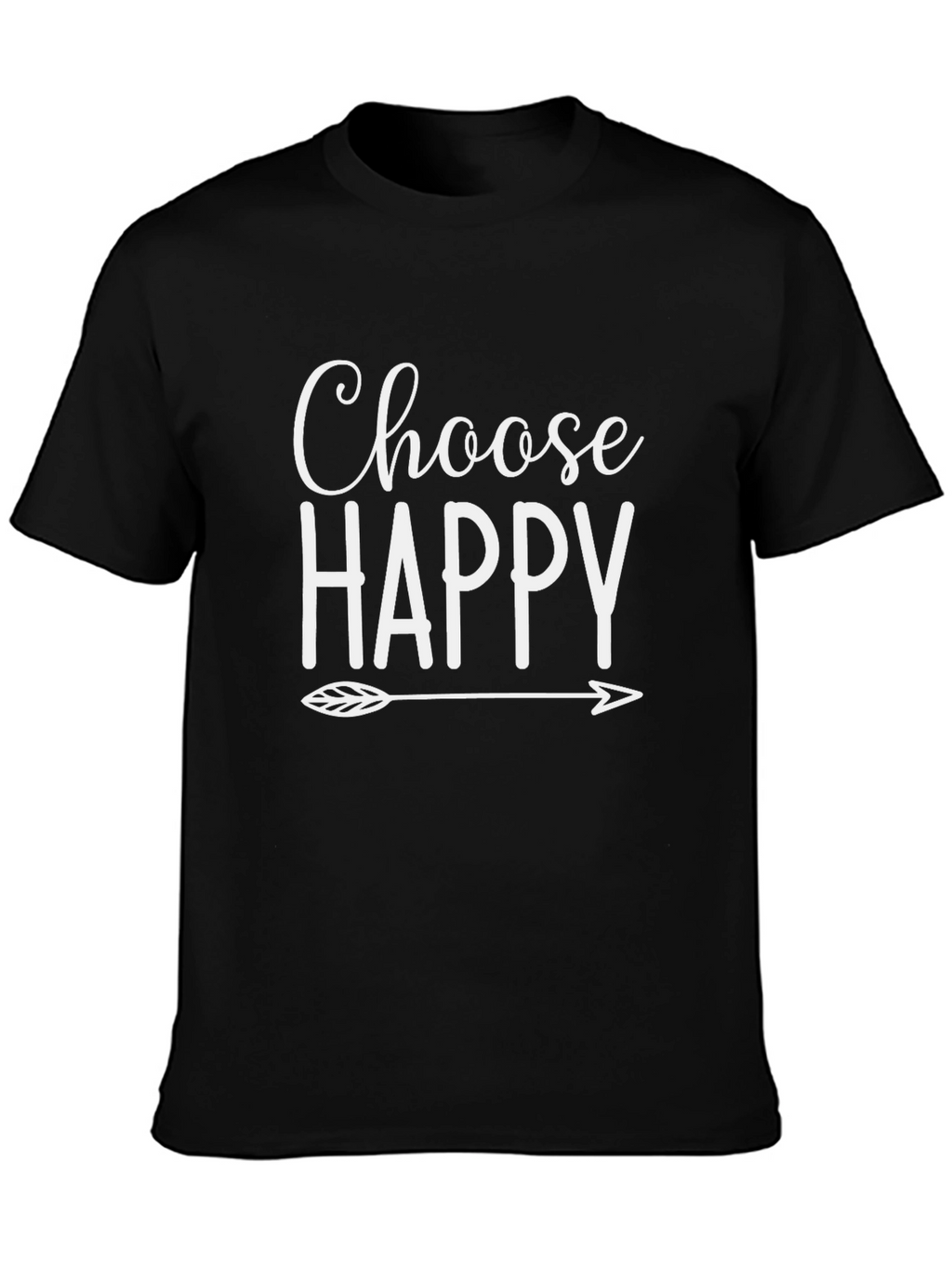 Choose Happy Graphic Tee - Black Cotton T-Shirt