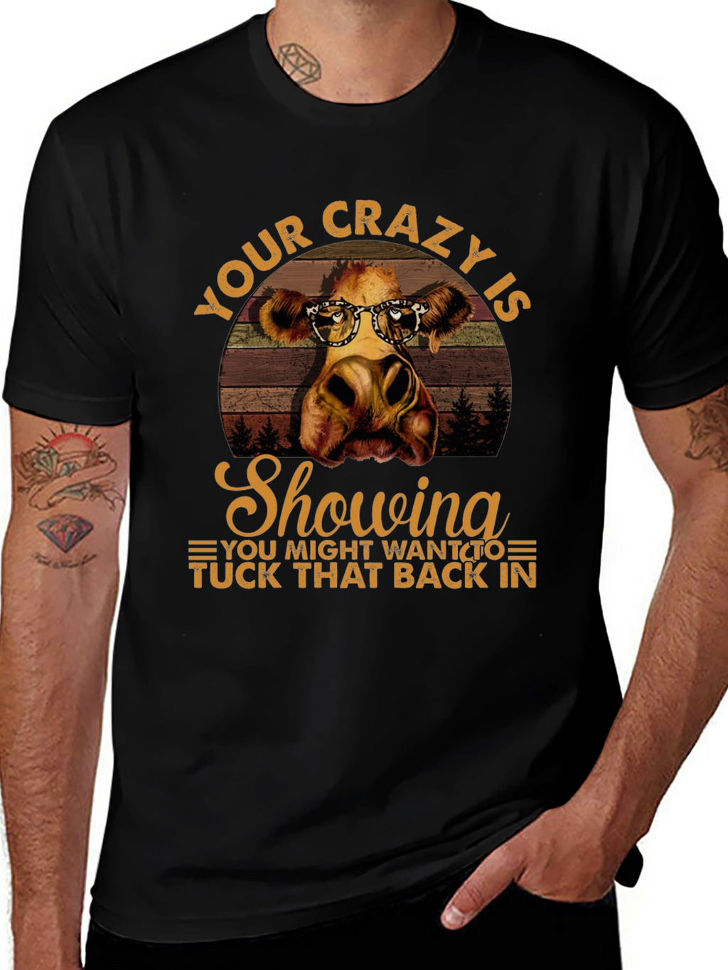 Crazy Cow Showing T-Shirt