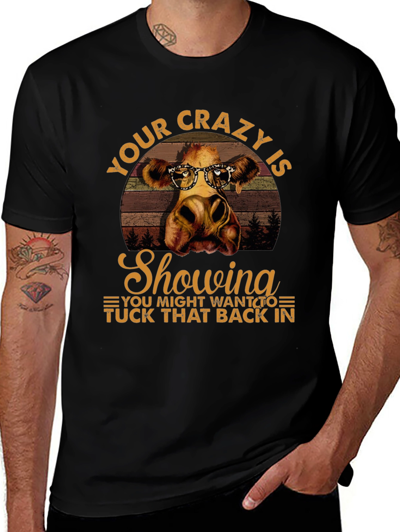 Crazy Cow Showing T-Shirt