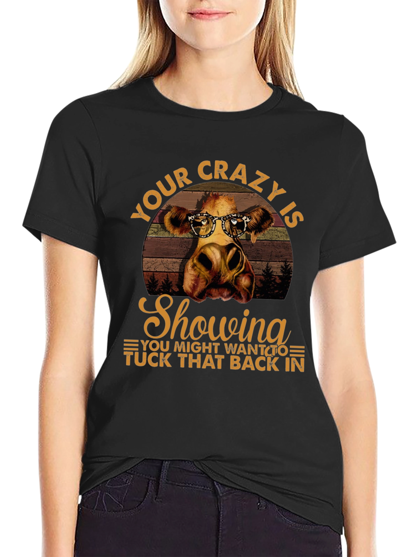 Crazy Cow Showing T-Shirt