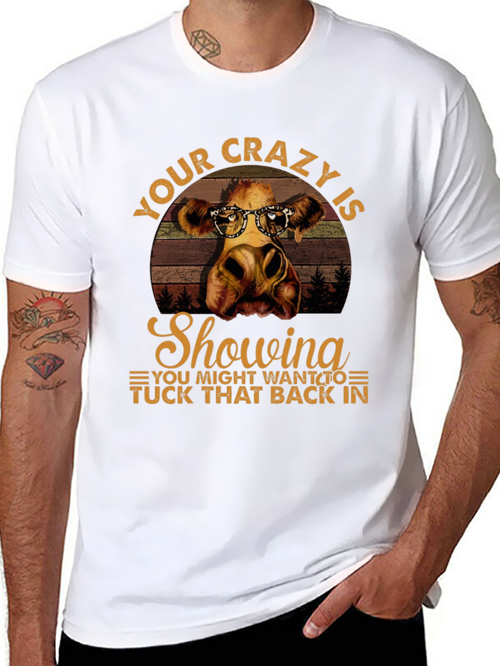 Crazy Cow Showing T-Shirt