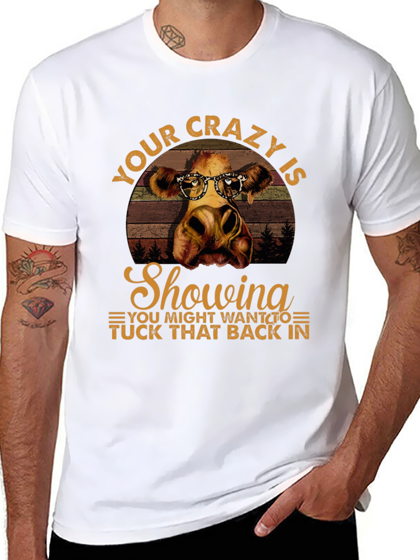 Crazy Cow Showing T-Shirt