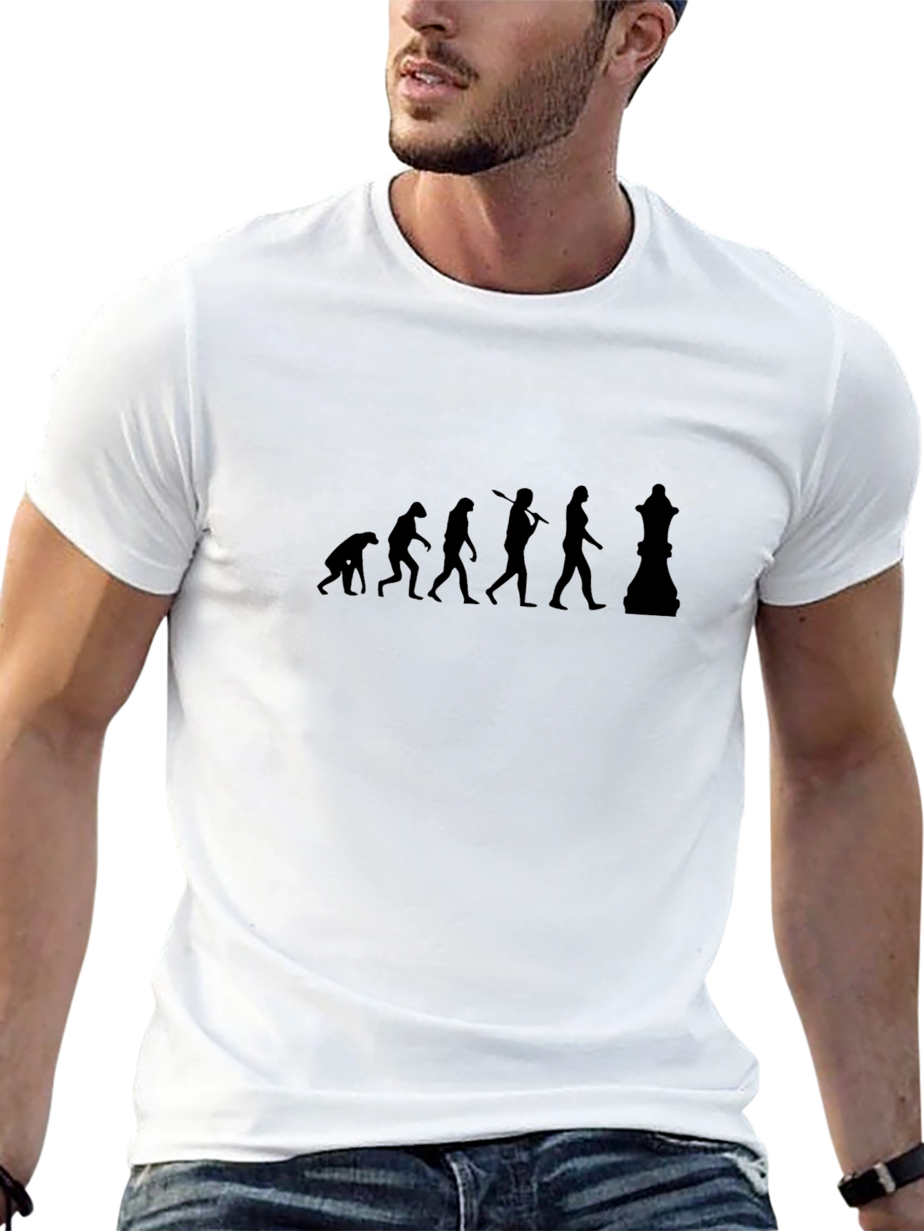 Chess Evolution Black T-Shirt - Brainy & Stylish
