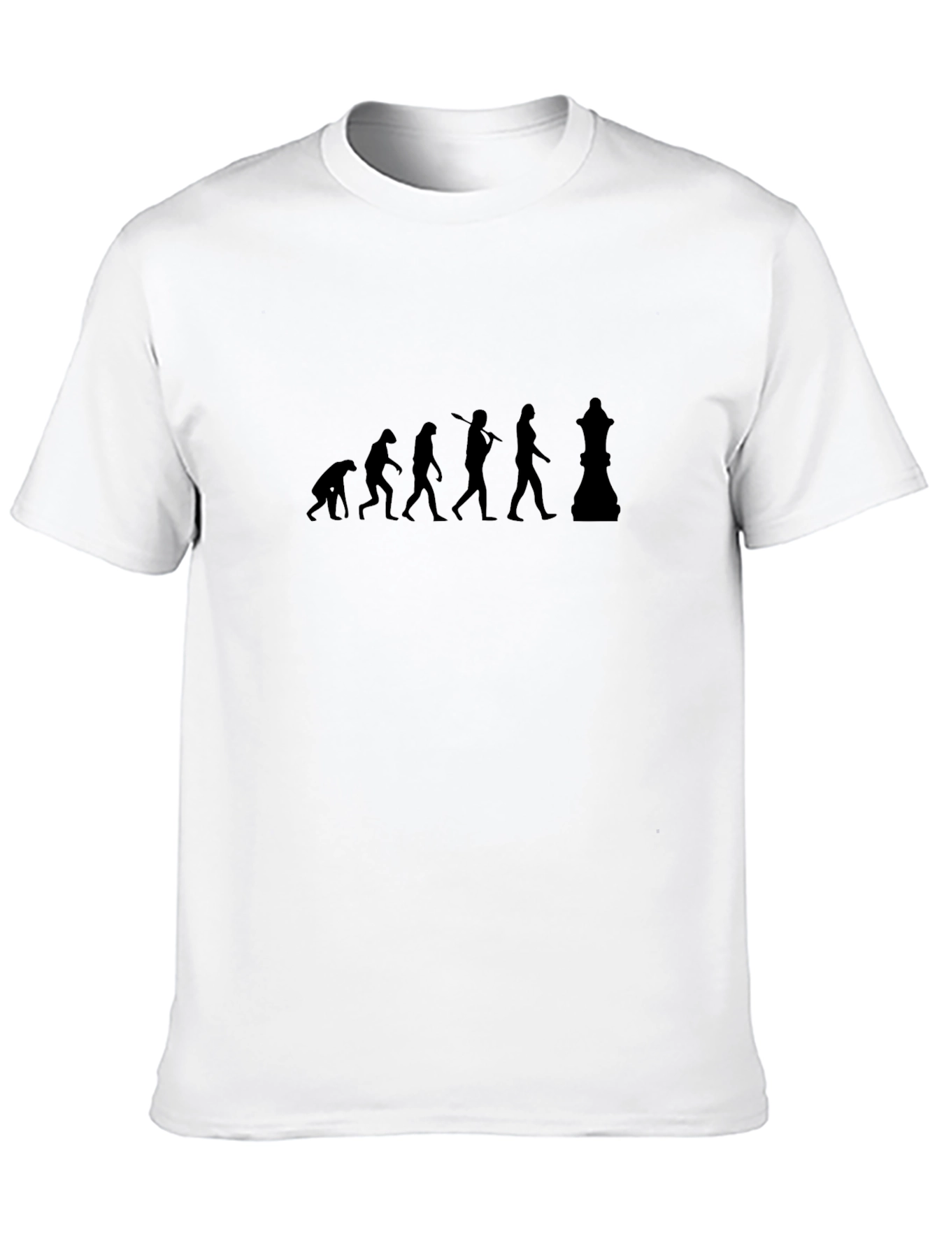 Chess Evolution Black T-Shirt - Brainy & Stylish