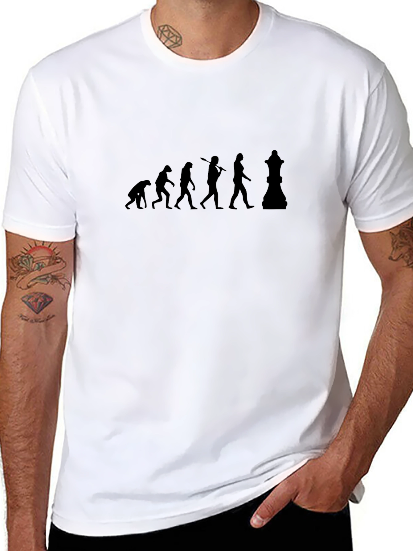 Chess Evolution Black T-Shirt - Brainy & Stylish