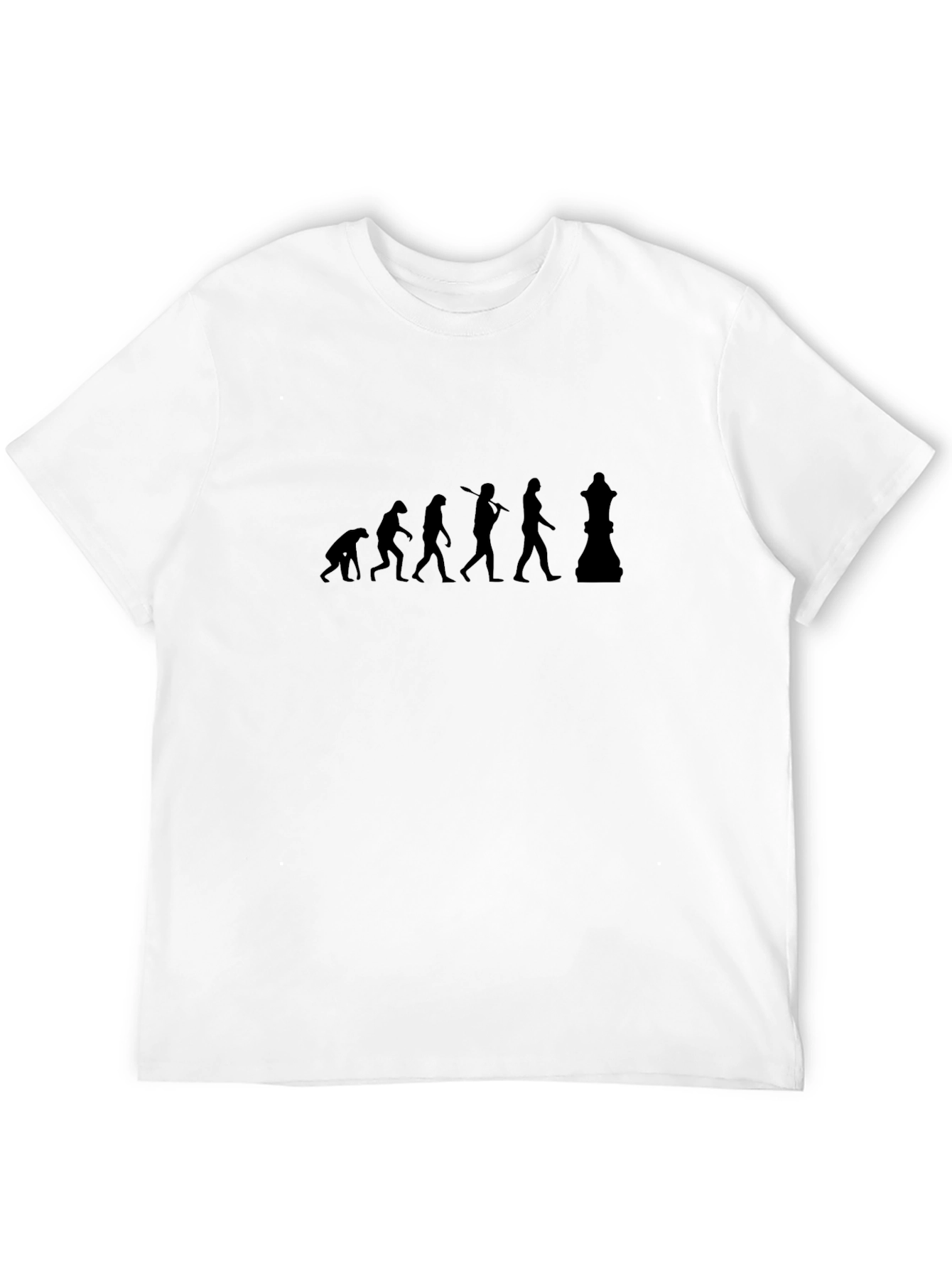 Chess Evolution Black T-Shirt - Brainy & Stylish
