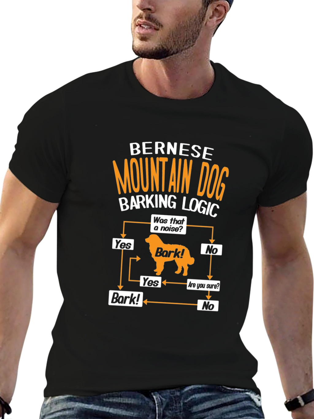 Bernese Mountain Dog Barking Logic T-Shirt