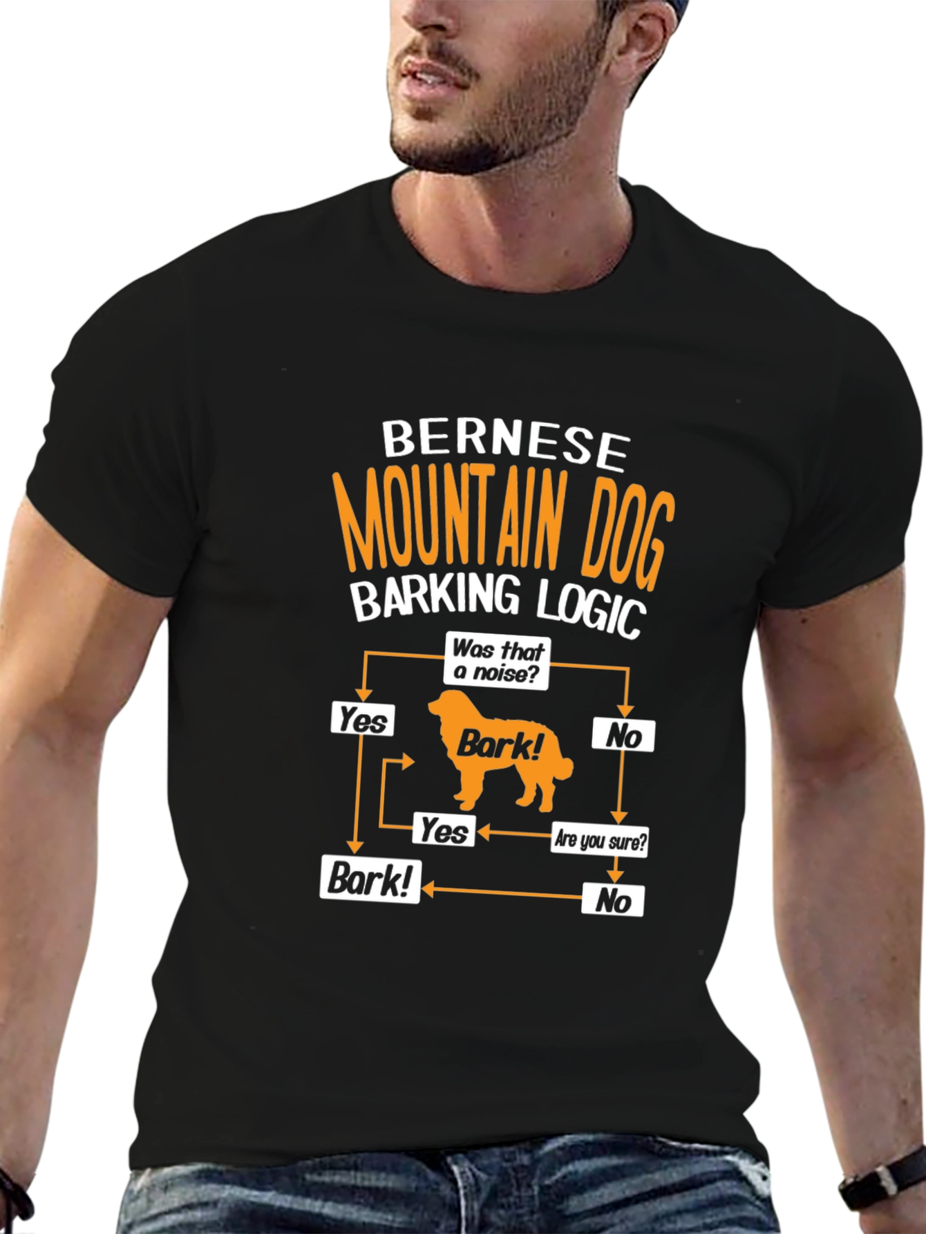 Bernese Mountain Dog Barking Logic T-Shirt