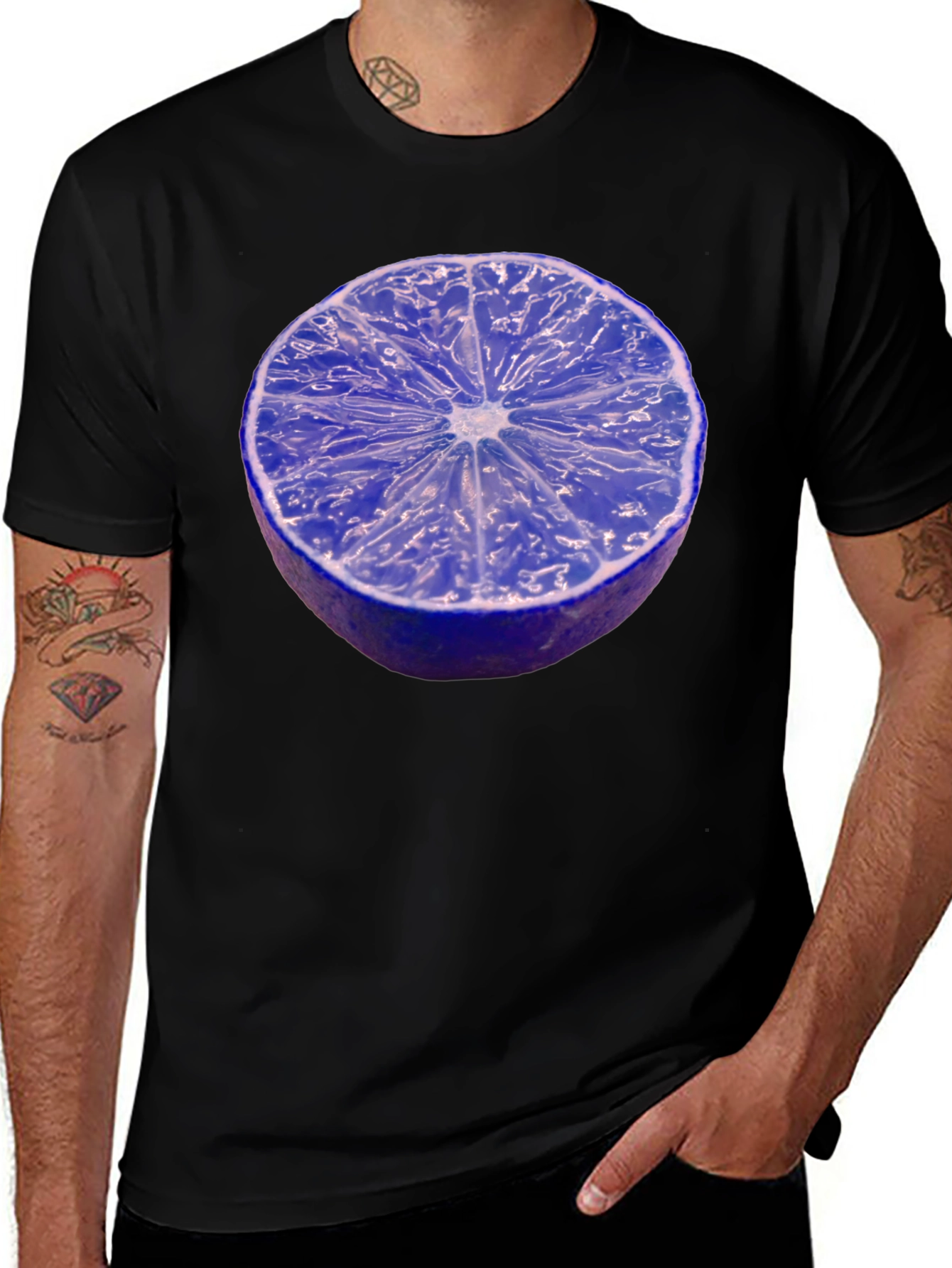 Blue Lemon Graphic Tee - Stylish Fruit Shirt