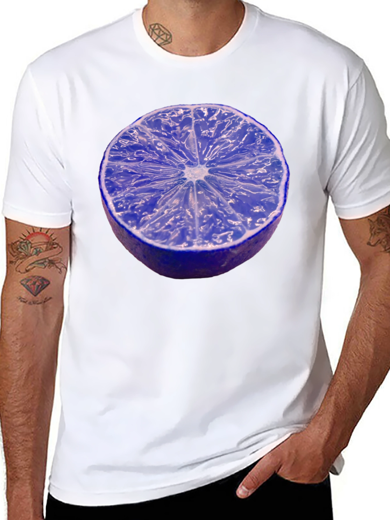 Blue Lemon Graphic Tee - Stylish Fruit Shirt