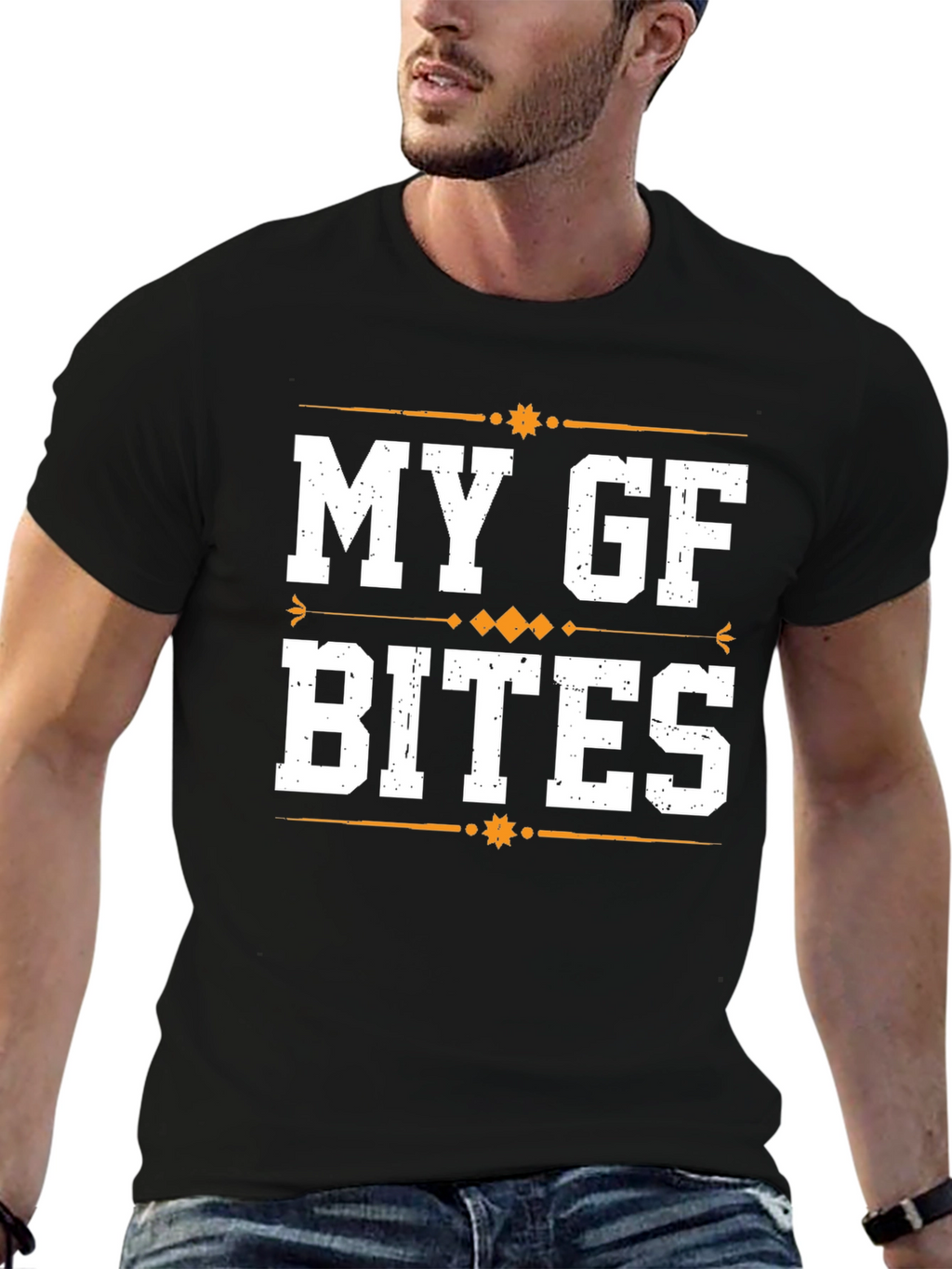 My GF Bites Graphic T-Shirt - Funny Sarcastic Tee