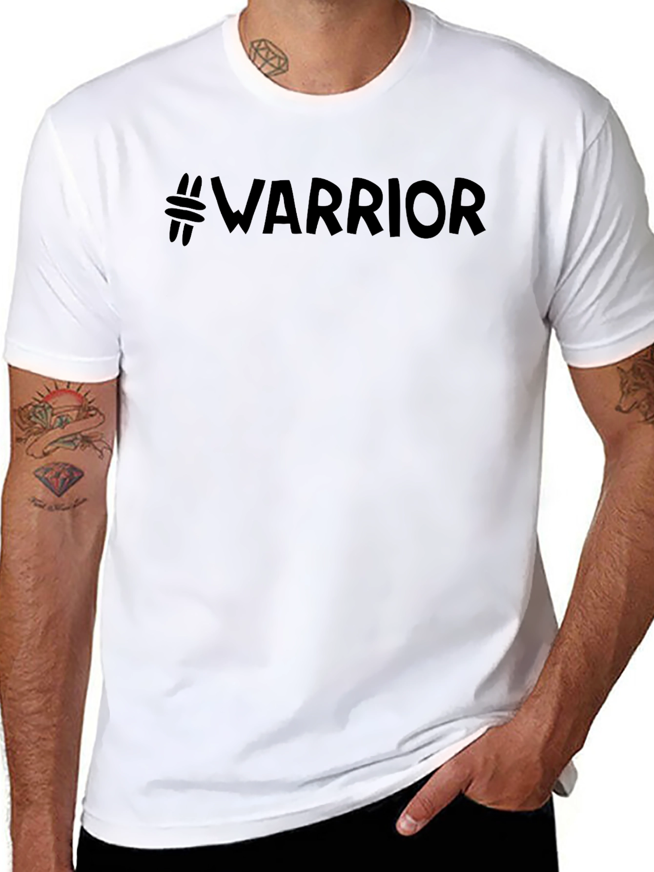 Warrior Hashtag Graphic Tee - Mens Black T-Shirt