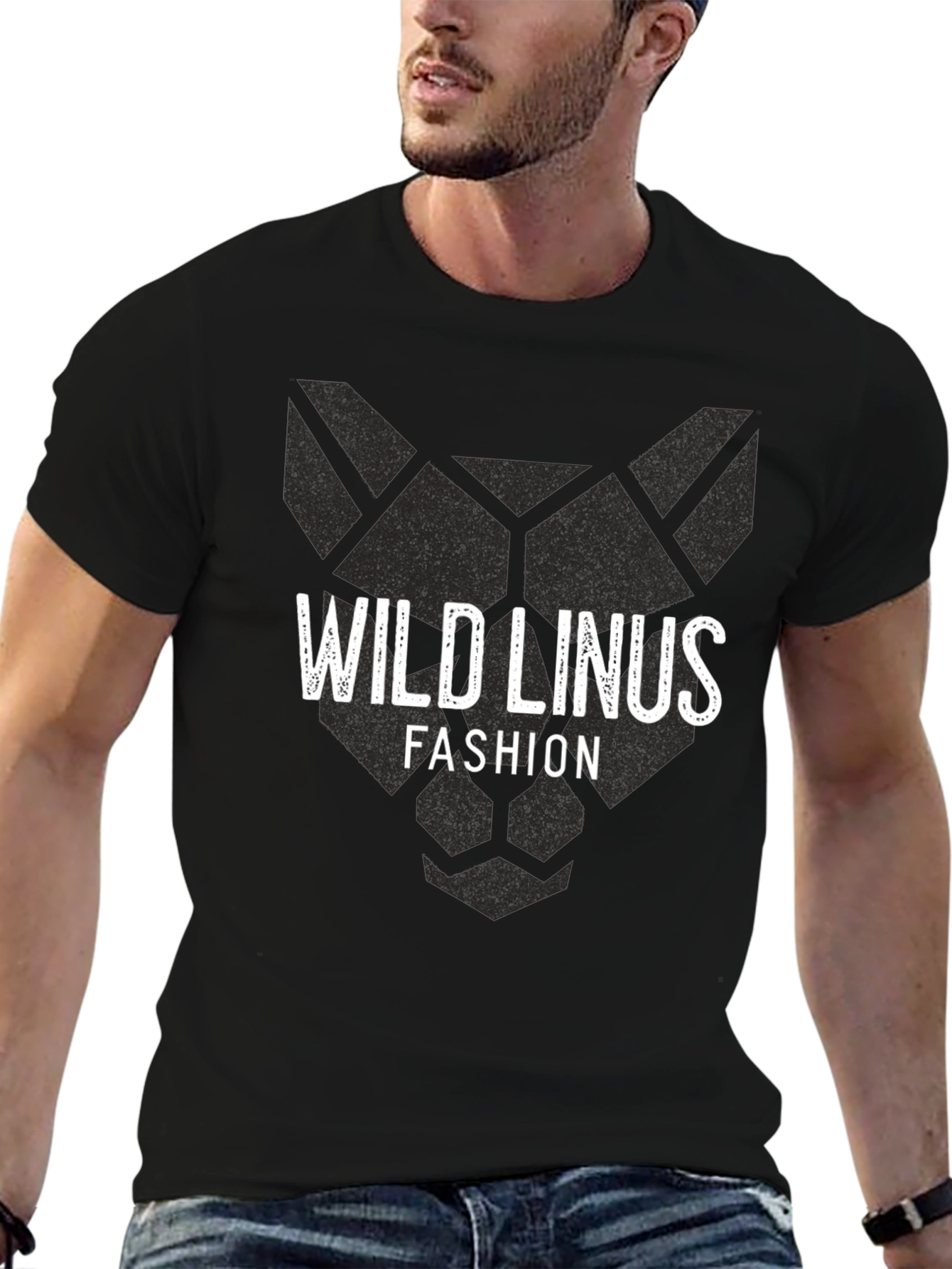 Wild Linus Fashion Black Graphic T-Shirt