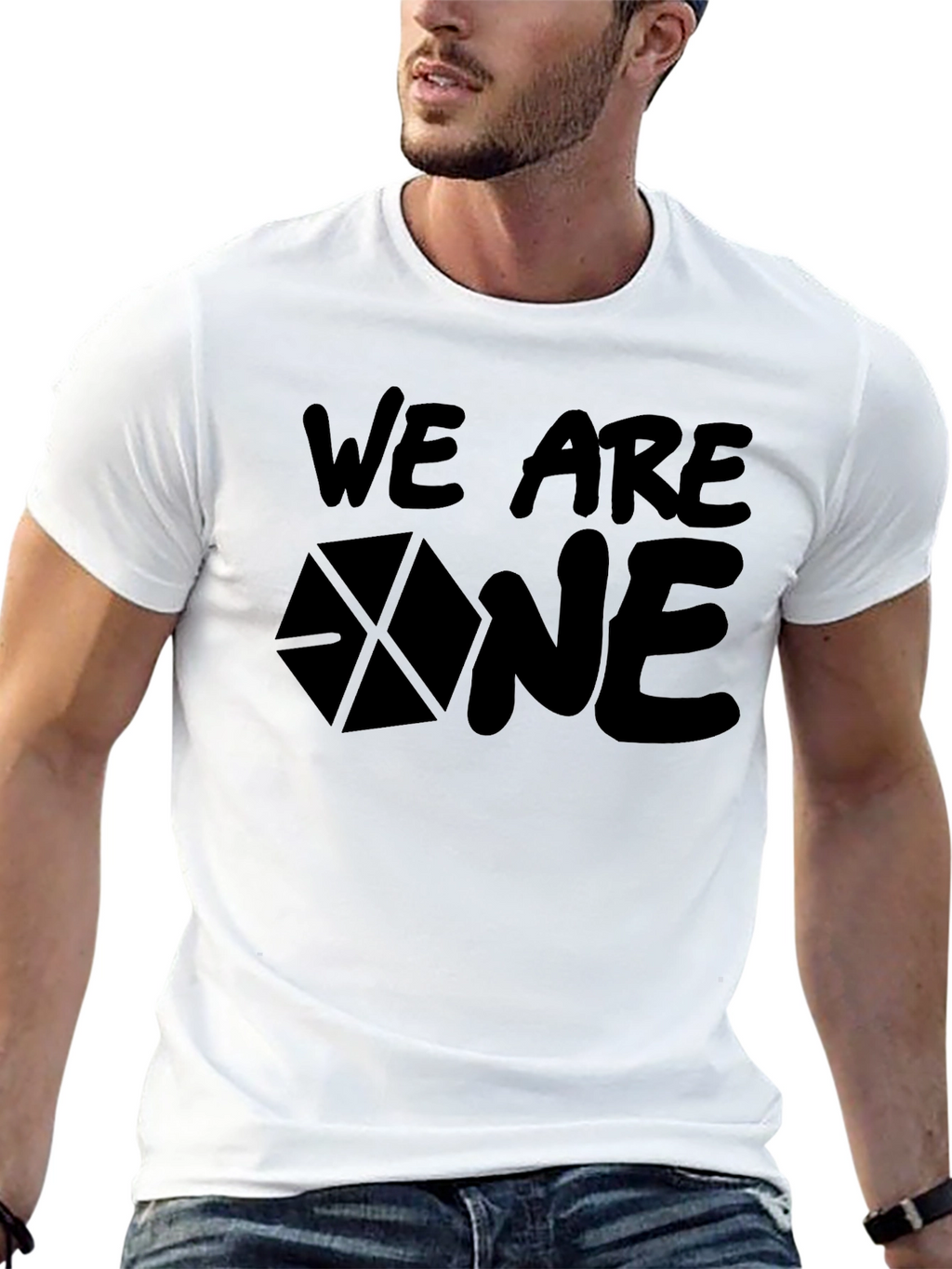 We Are One Black Graphic Tee Shirt