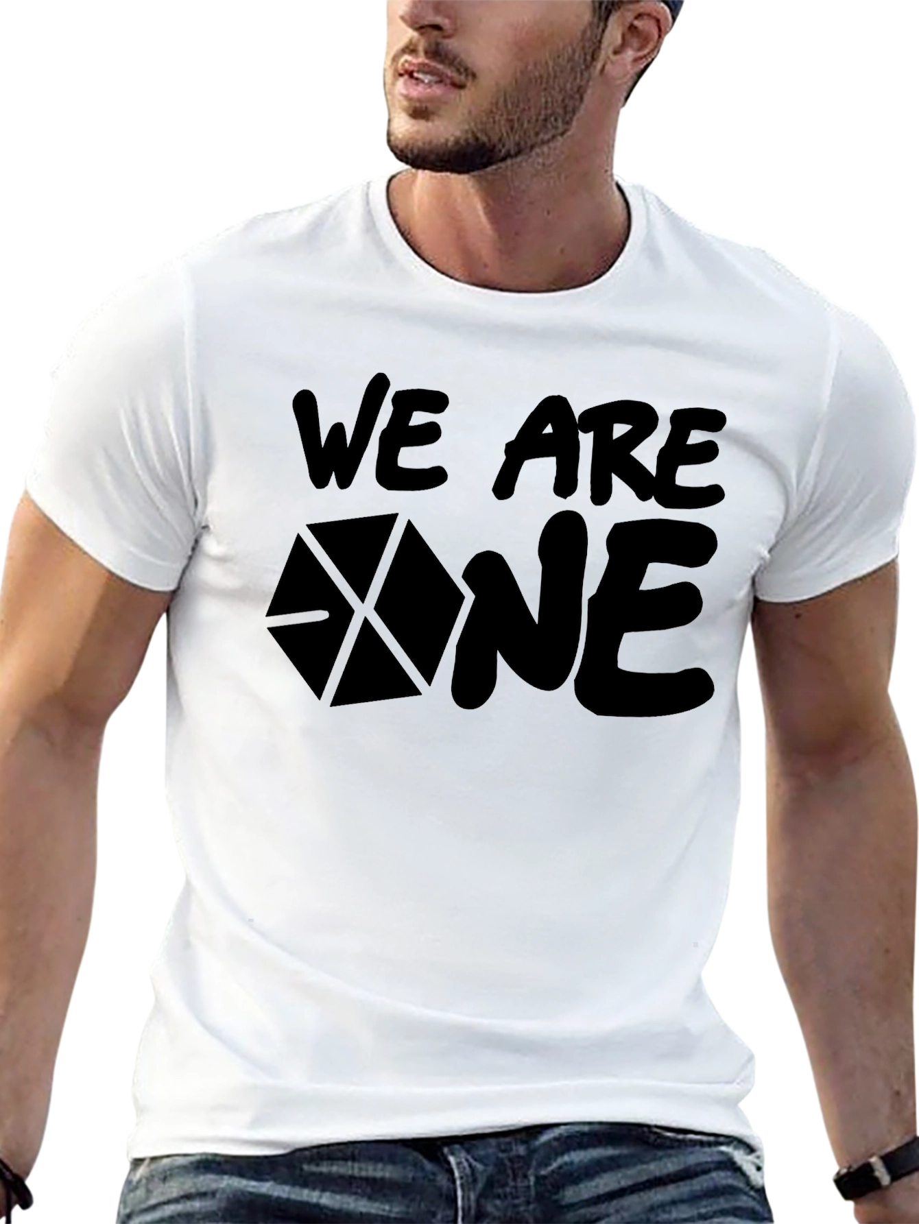 We Are One Black Graphic Tee Shirt