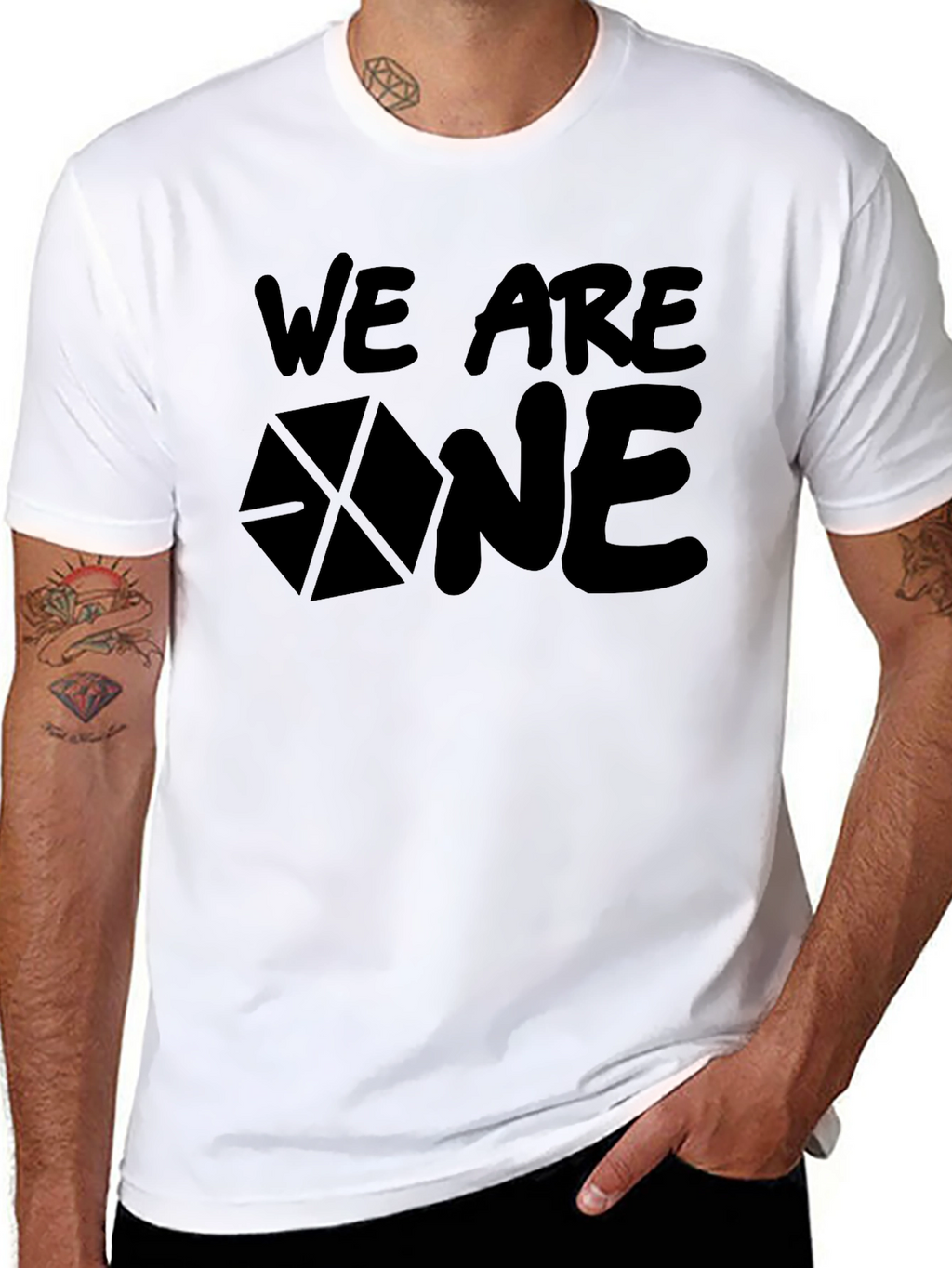We Are One Black Graphic Tee Shirt