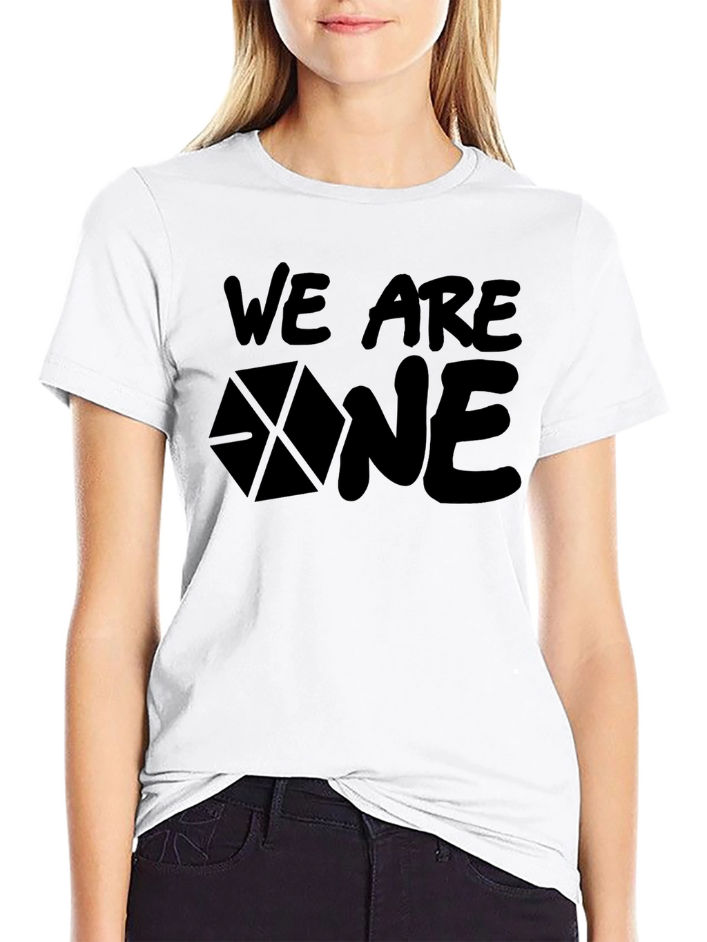 We Are One Black Graphic Tee Shirt