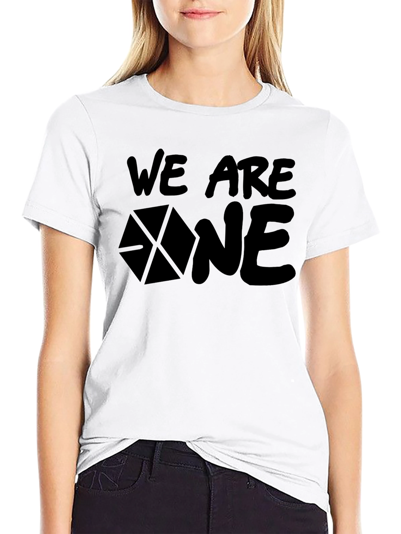 We Are One Black Graphic Tee Shirt