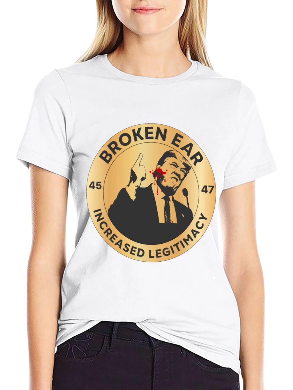 Broken Ear Trump Political T-Shirt