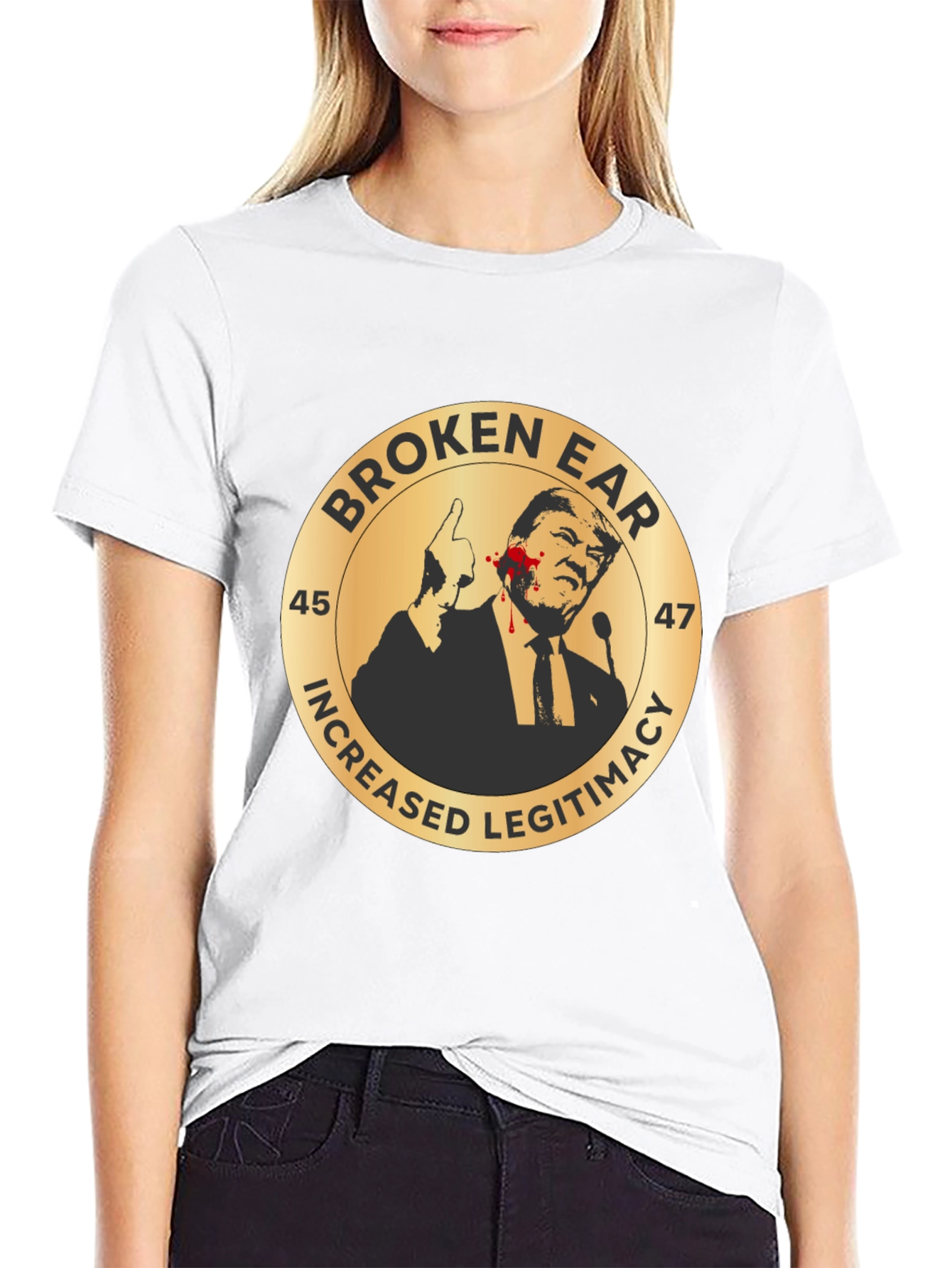 Broken Ear Trump Political T-Shirt