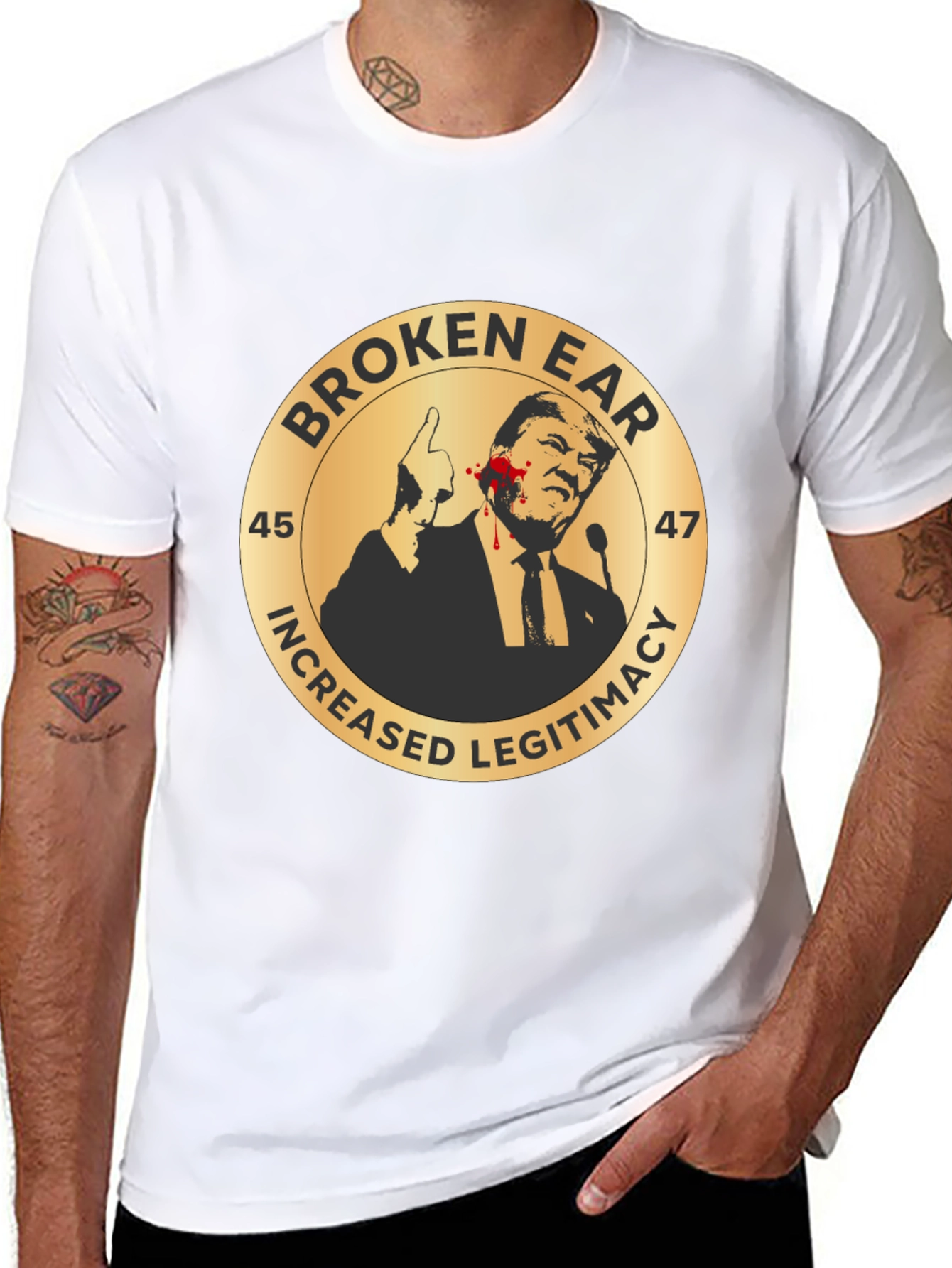 Broken Ear Trump Political T-Shirt