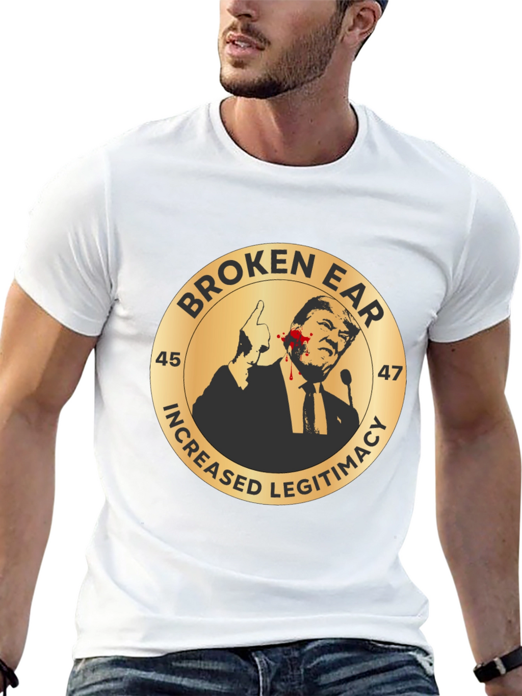 Broken Ear Trump Political T-Shirt