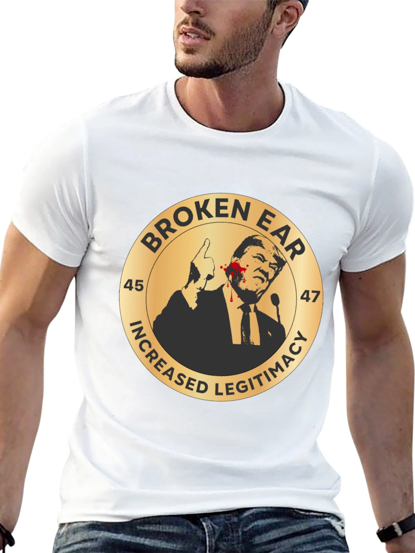 Broken Ear Trump Political T-Shirt