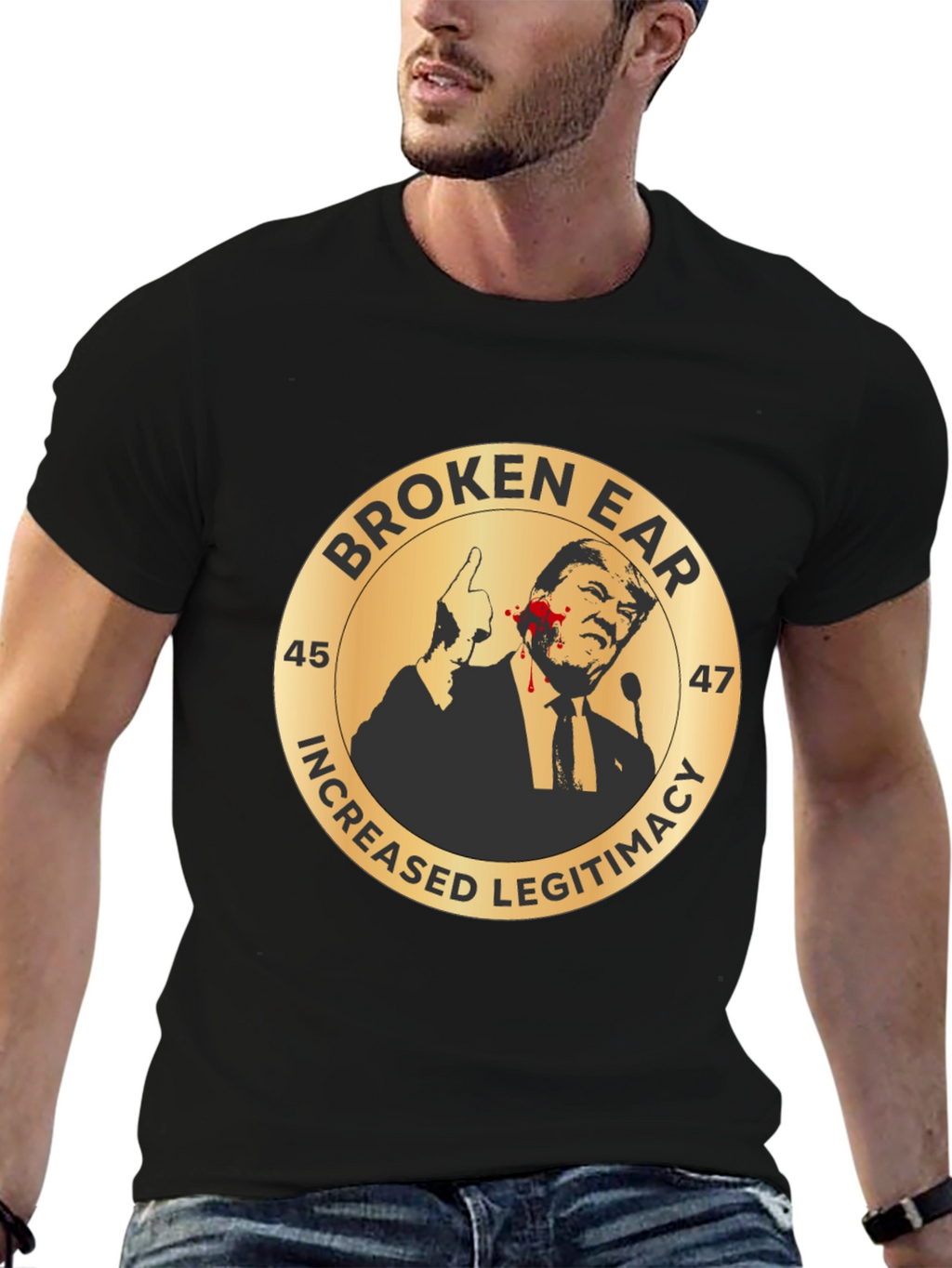Broken Ear Trump Political T-Shirt