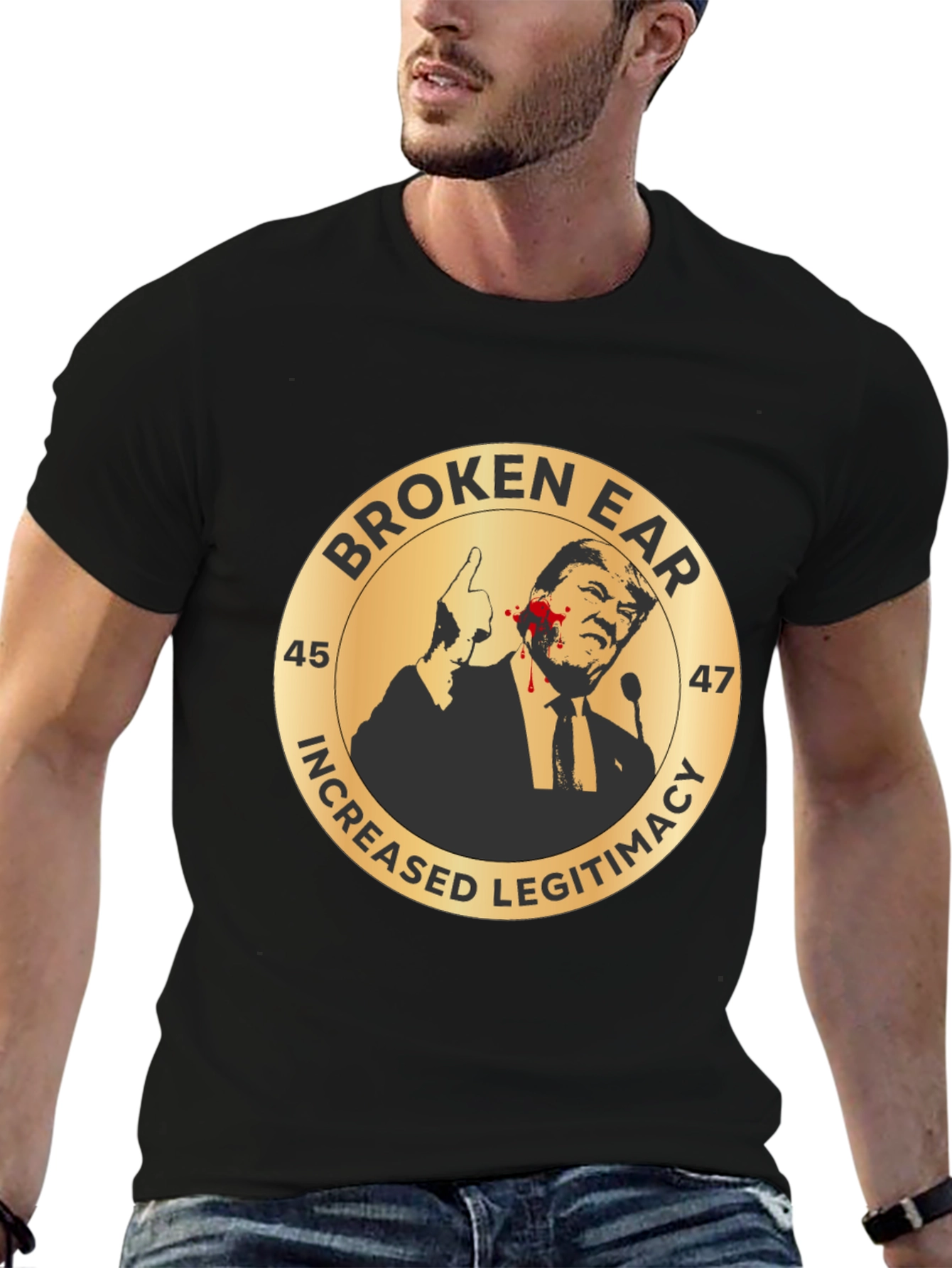 Broken Ear Trump Political T-Shirt