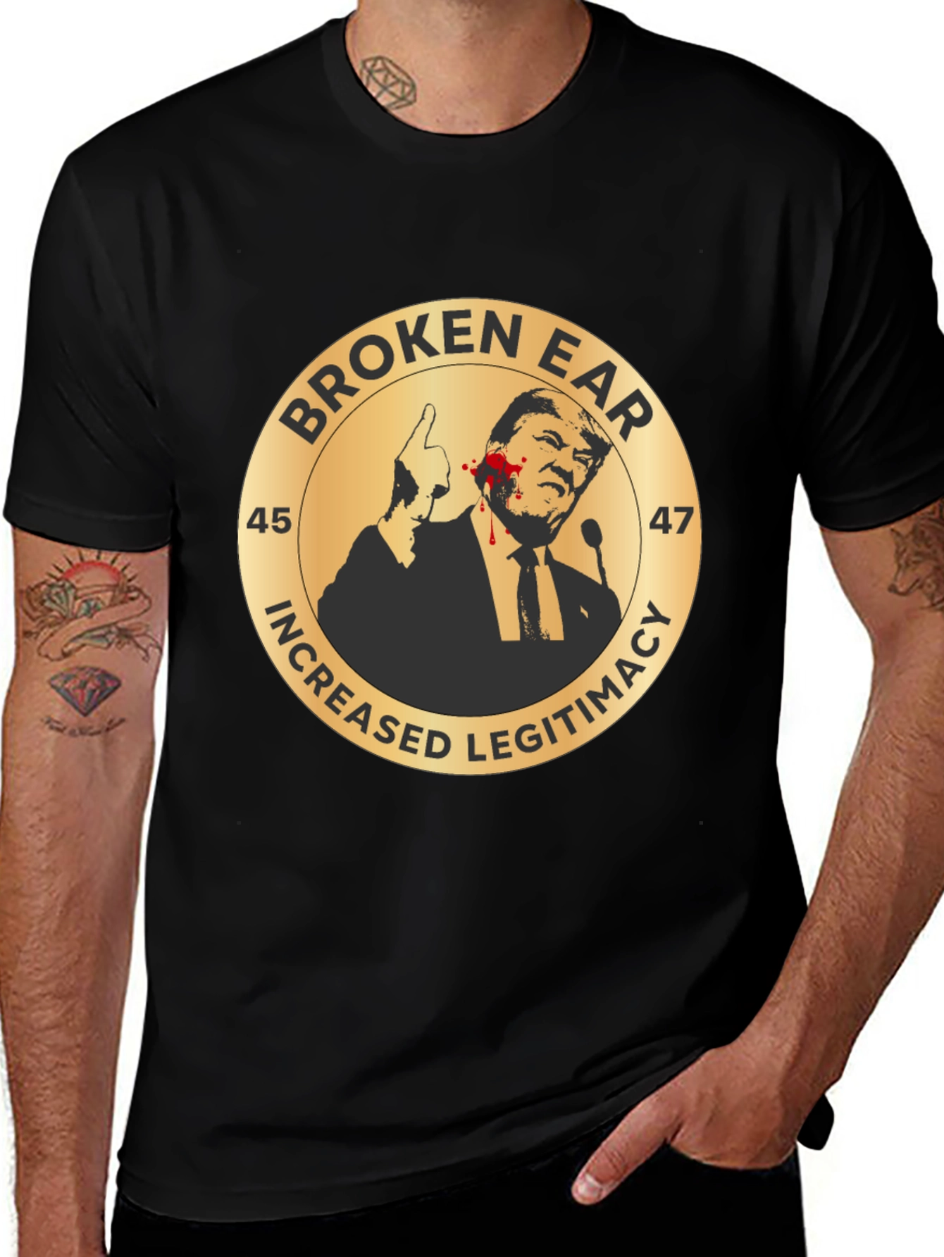 Broken Ear Trump Political T-Shirt