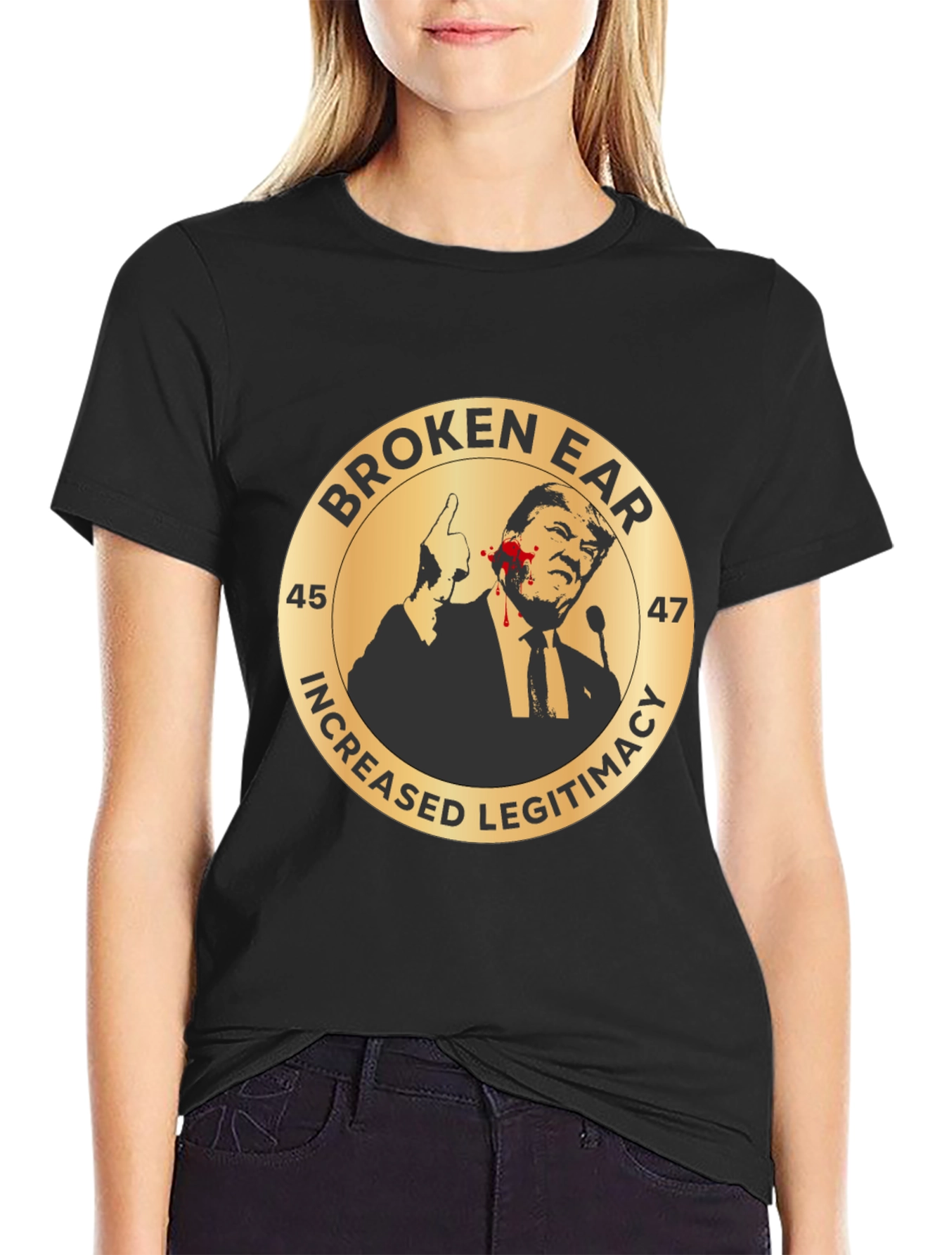 Broken Ear Trump Political T-Shirt