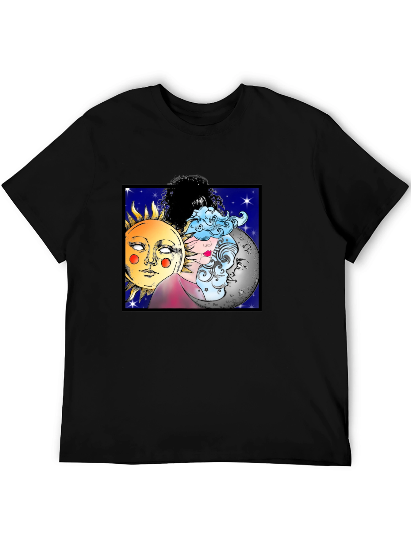 Celestial Sun Moon & Cloud Graphic T-Shirt