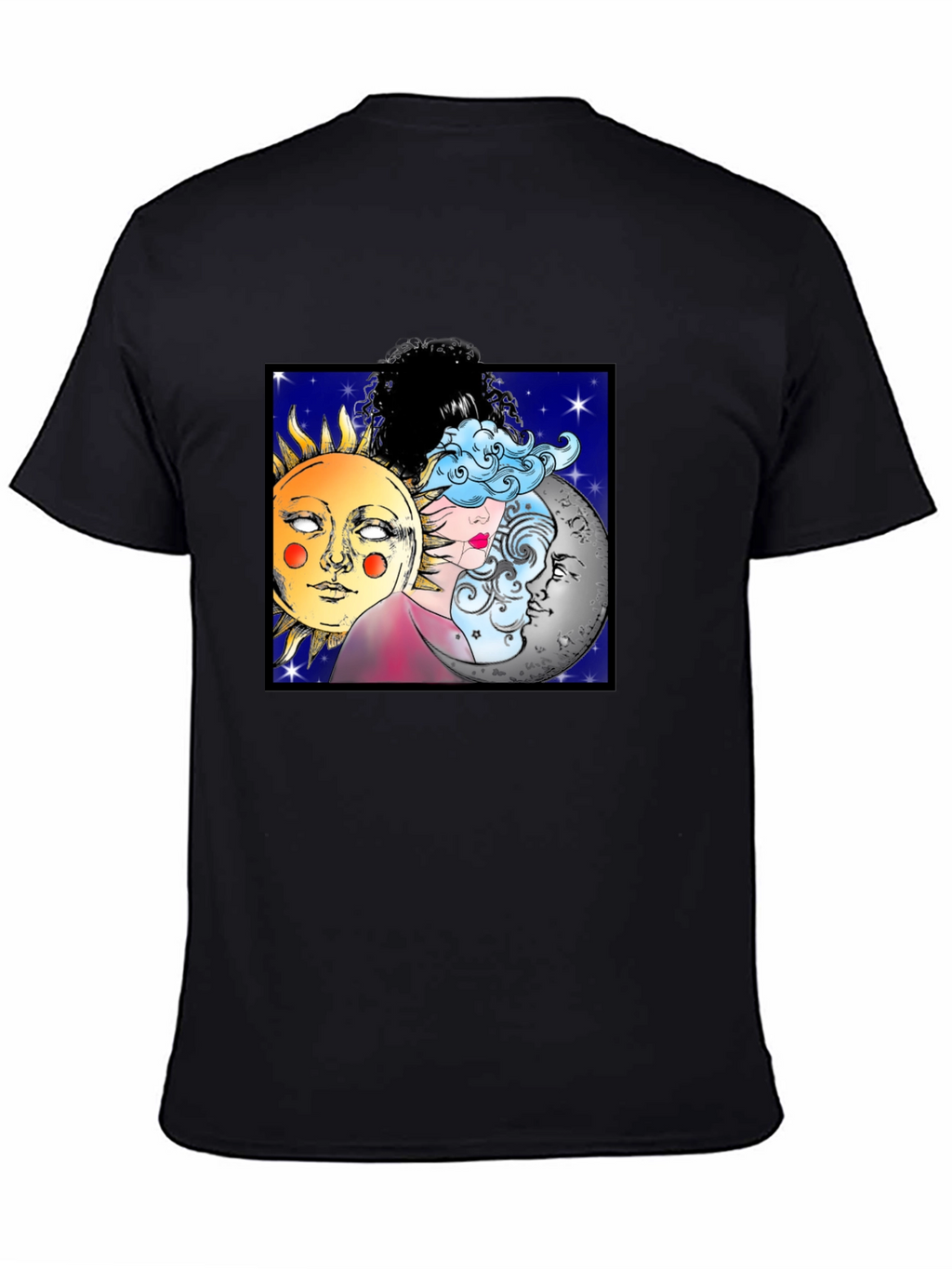 Celestial Sun Moon & Cloud Graphic T-Shirt