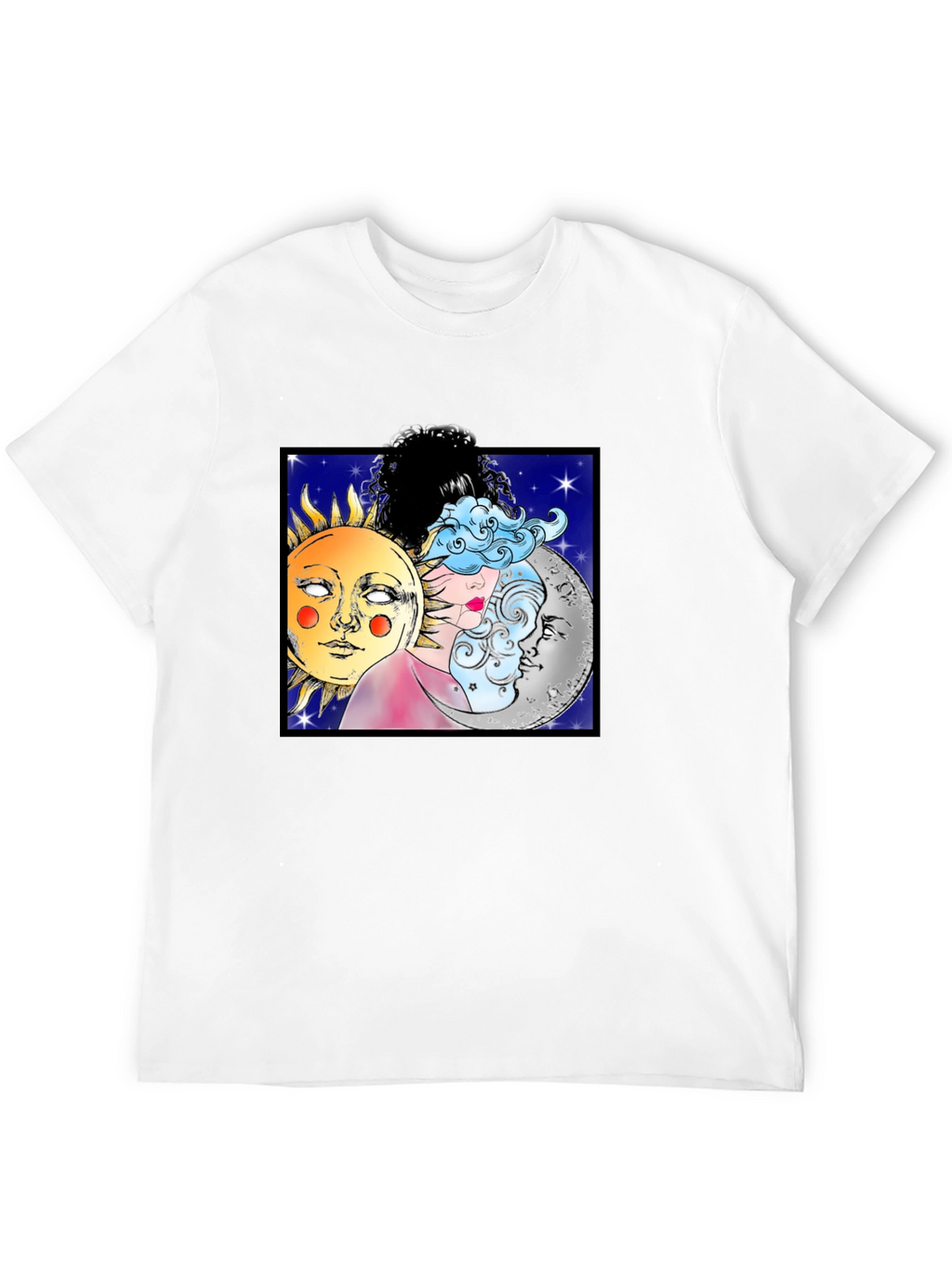 Celestial Sun Moon & Cloud Graphic T-Shirt